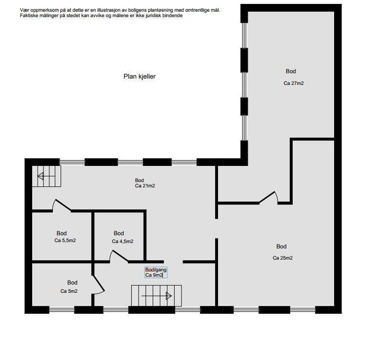 Planskisse kjeller Galleribilde