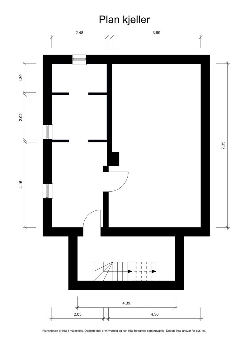 Plantegning kjeller. Galleribilde