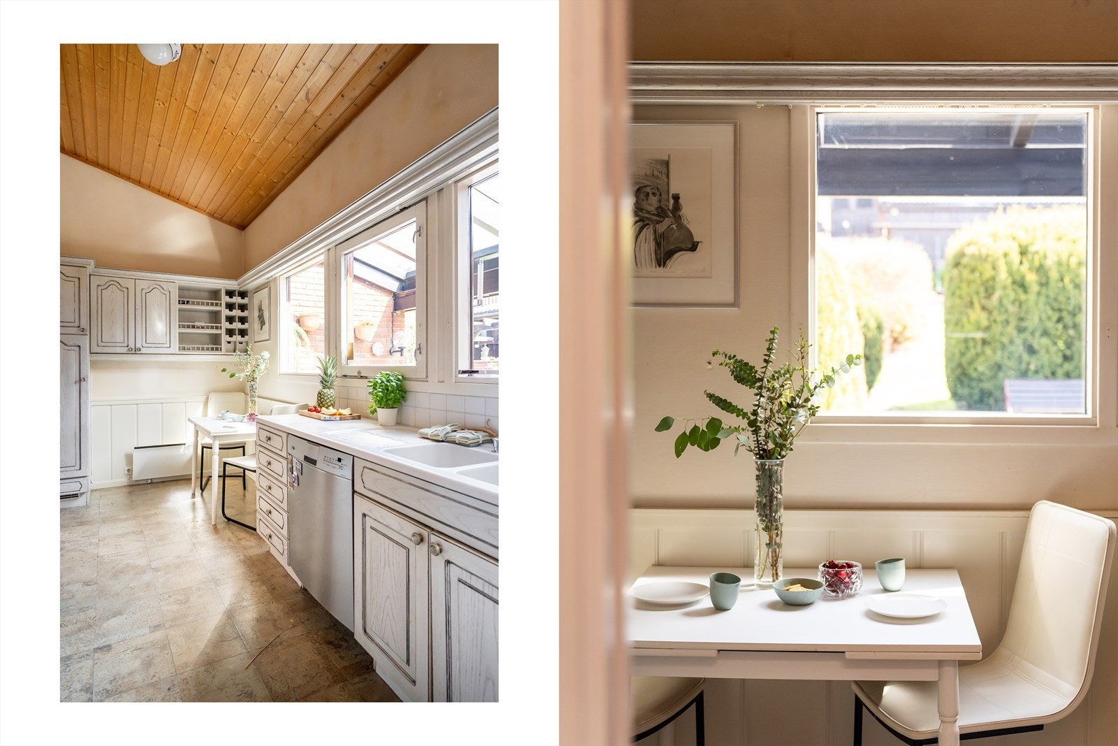 På kjøkken, som resten av boligen er takhøyden svært generøs. Galleribilde