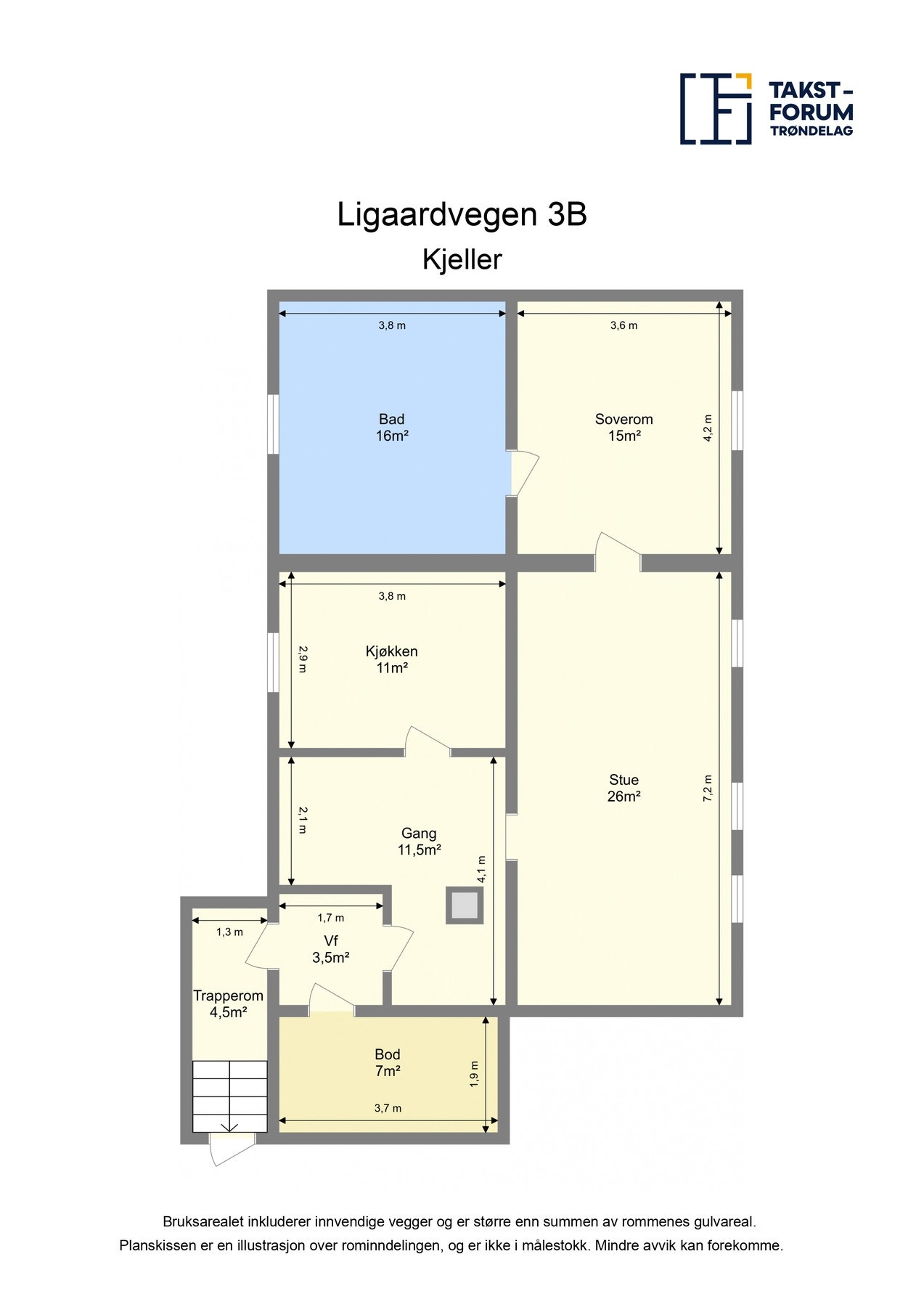 Planskisse kjeller. Galleribilde