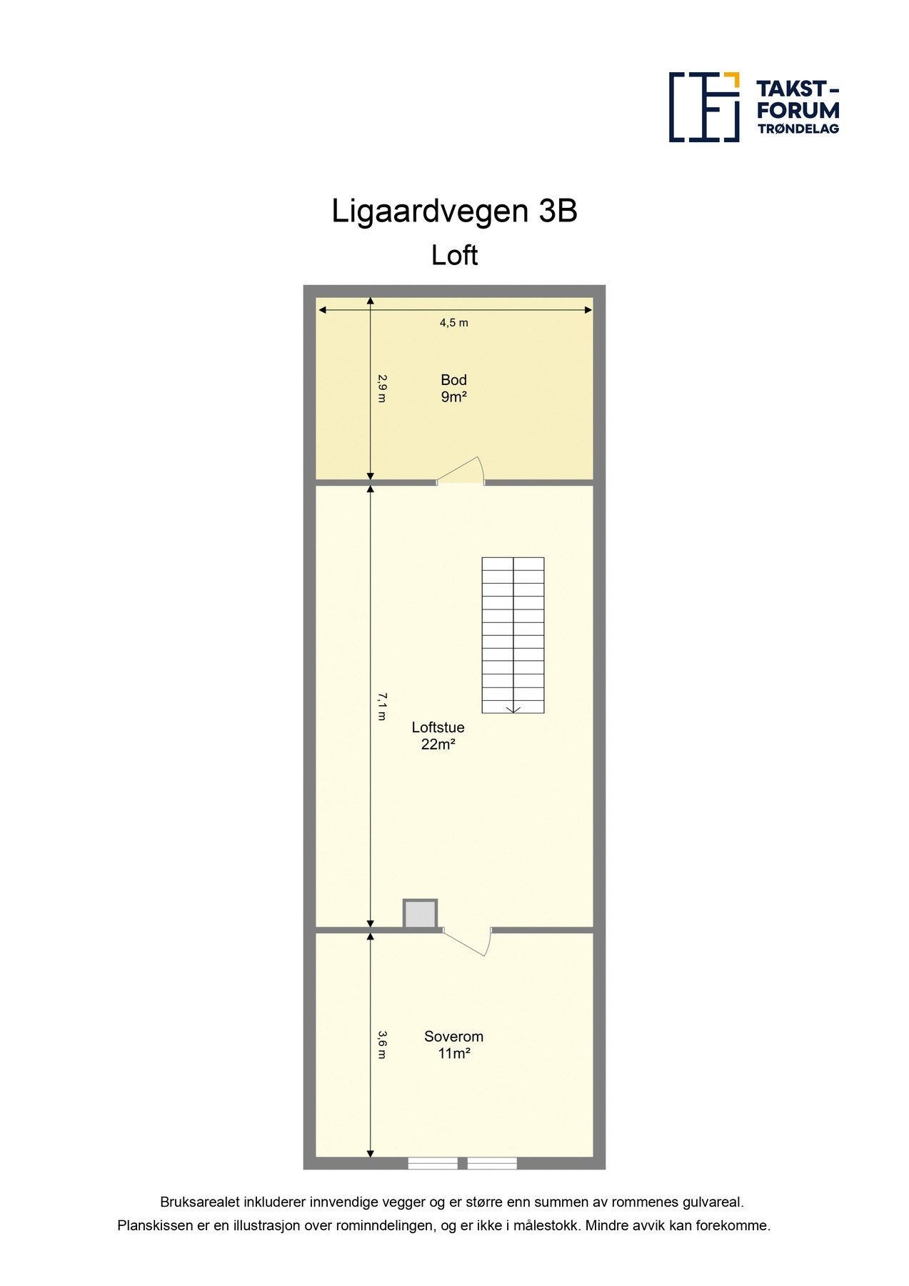 Planskisse loft. Galleribilde