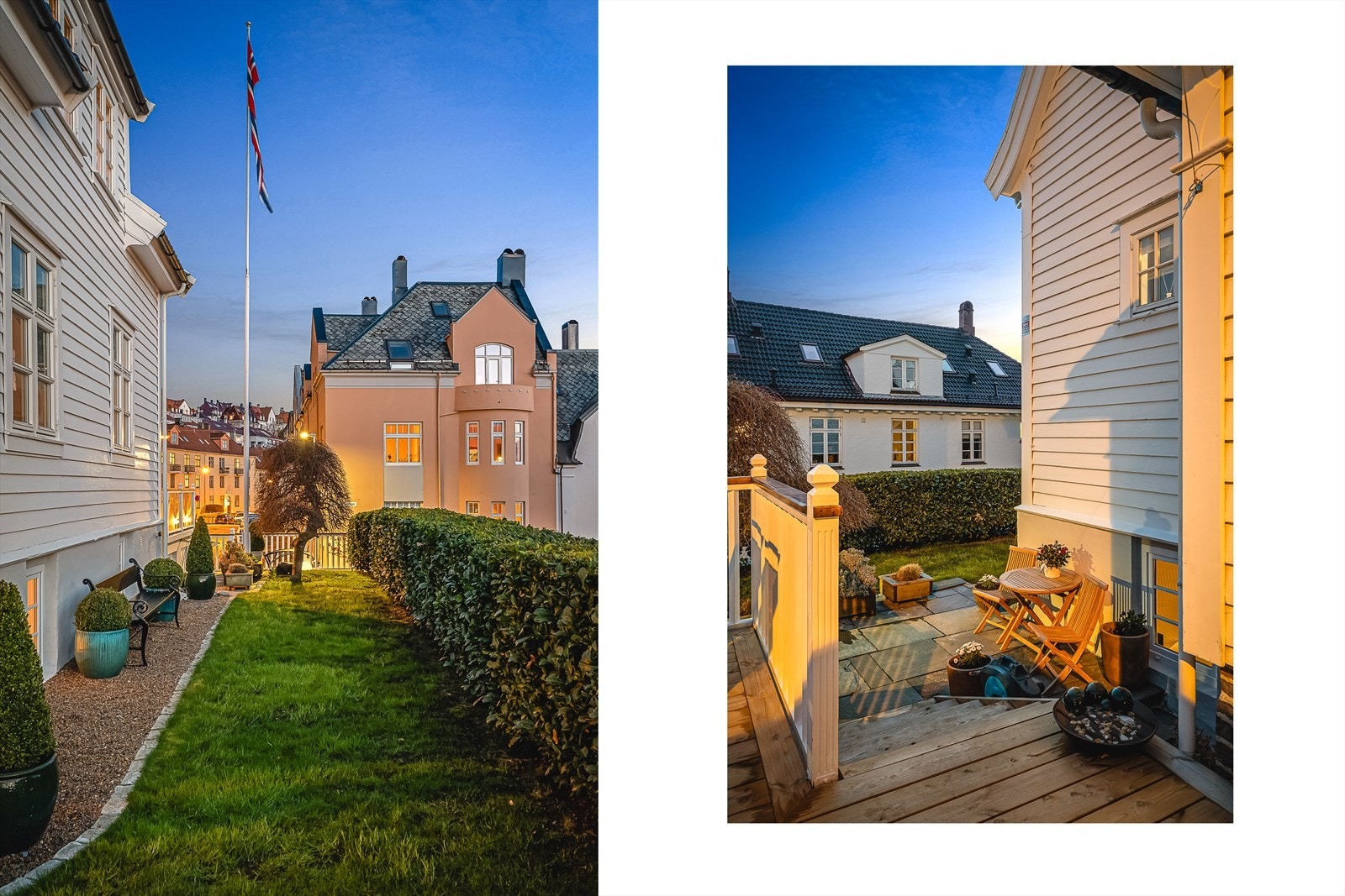 Flere lune og private uteplasser rundt boligen. Galleribilde