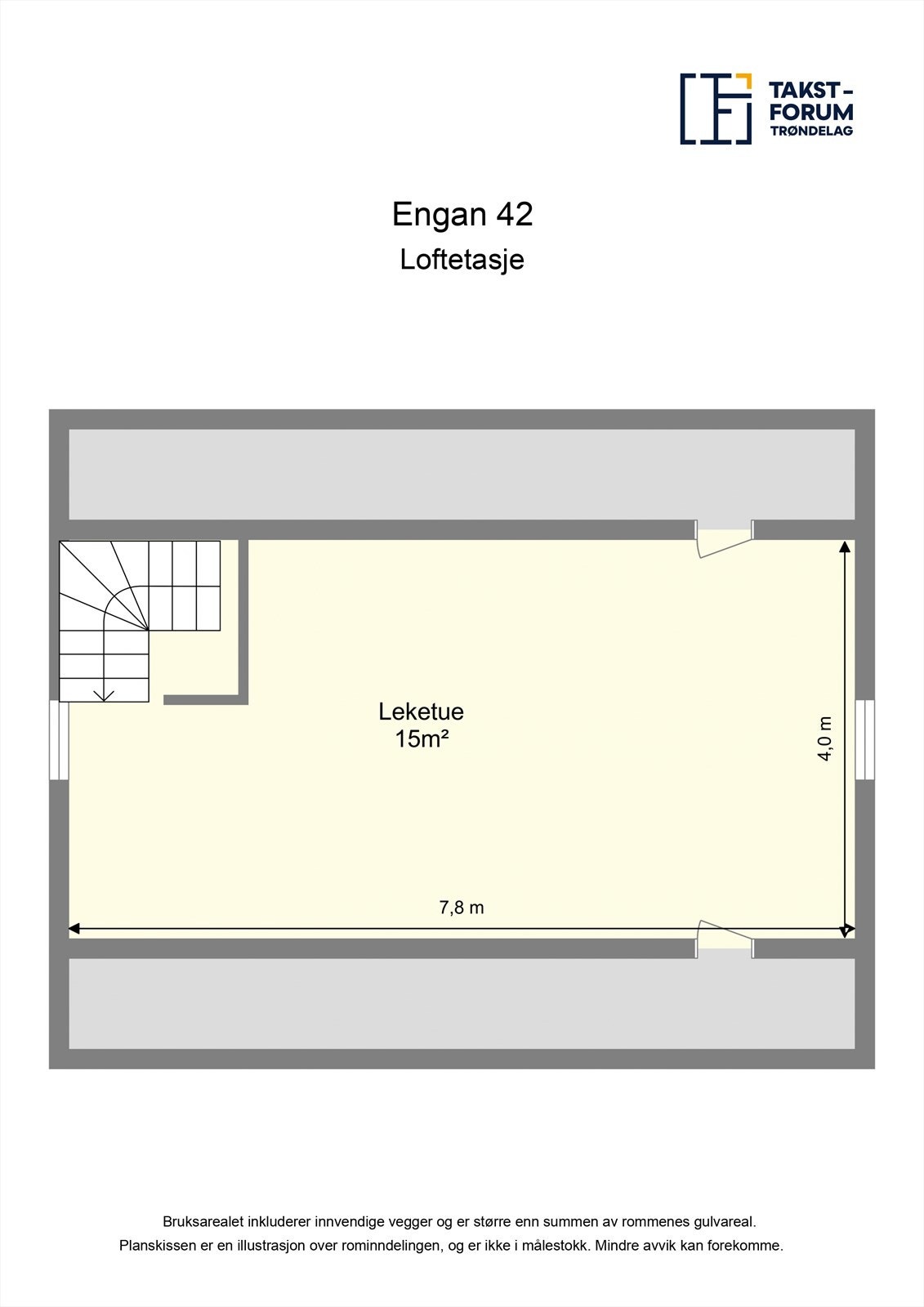 Planskisse loftstue. Galleribilde