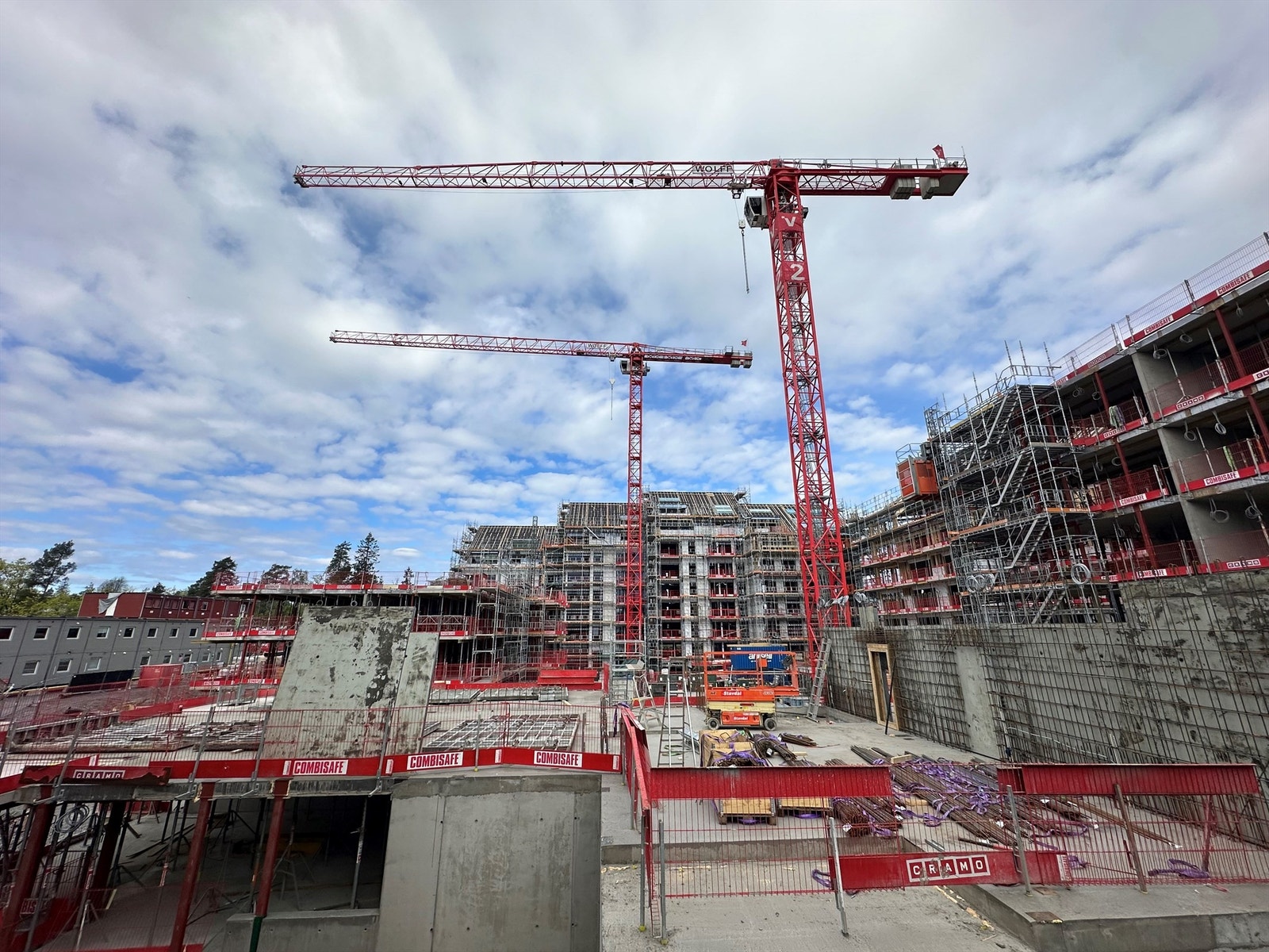 Bilde fra byggeplass mai 2026. Bygg C4 til høyre i bildet. Galleribilde