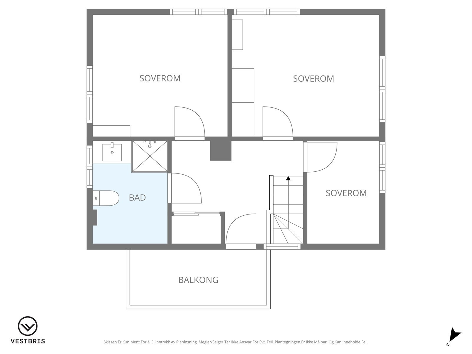 Plantegning loftsplan Galleribilde