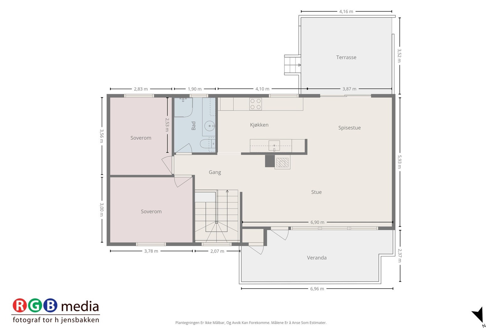 Planløsning 1. etasje - hovedplan. Galleribilde