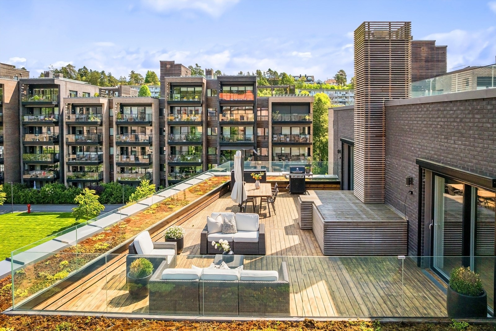 Flott privat takterrasse Galleribilde