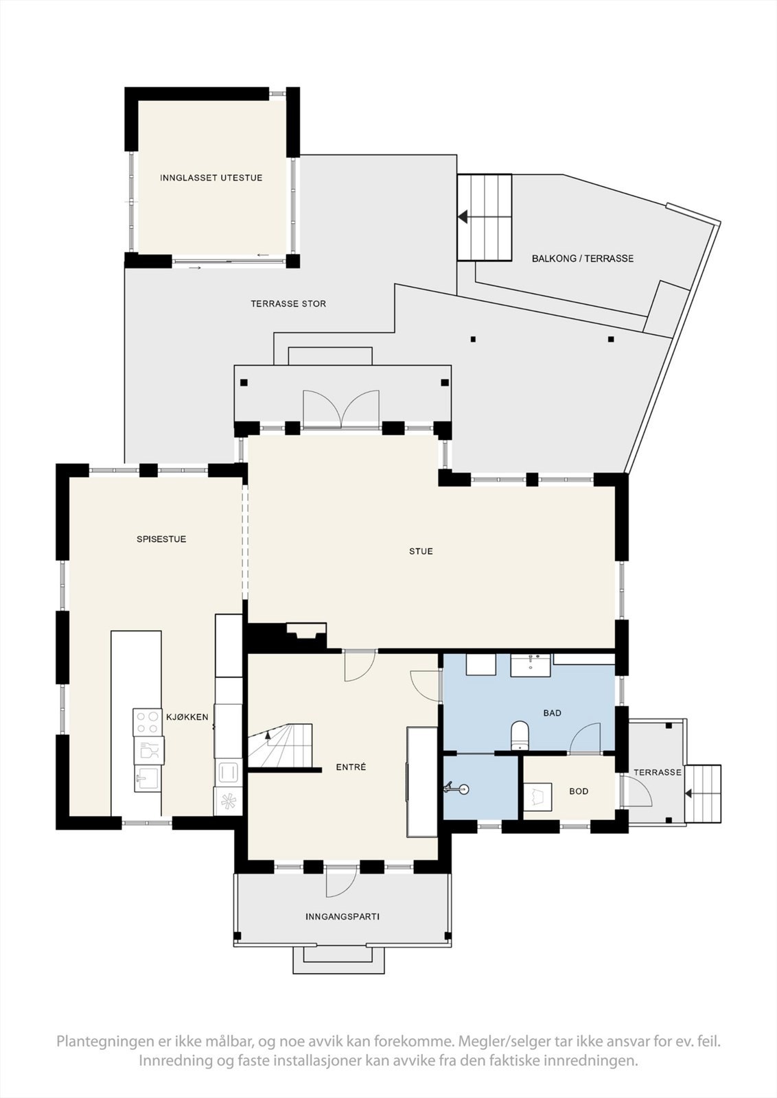 Plantegning, første etasje. Galleribilde