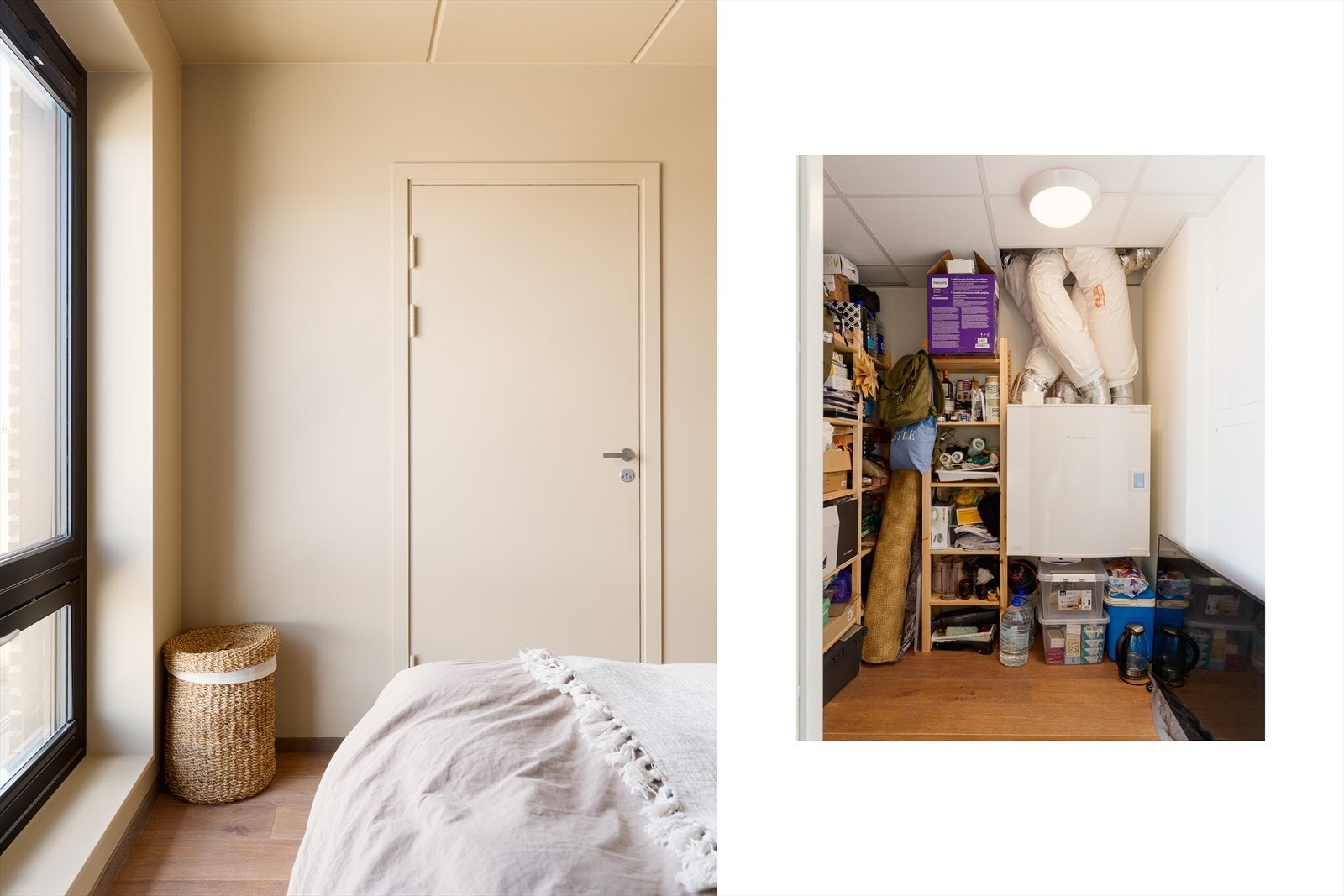 Leiligheten har en innvendig bod hvor ventilasjonsaggregatet er plassert, i tillegg til en kjellerbod på 5,6 m². Galleribilde