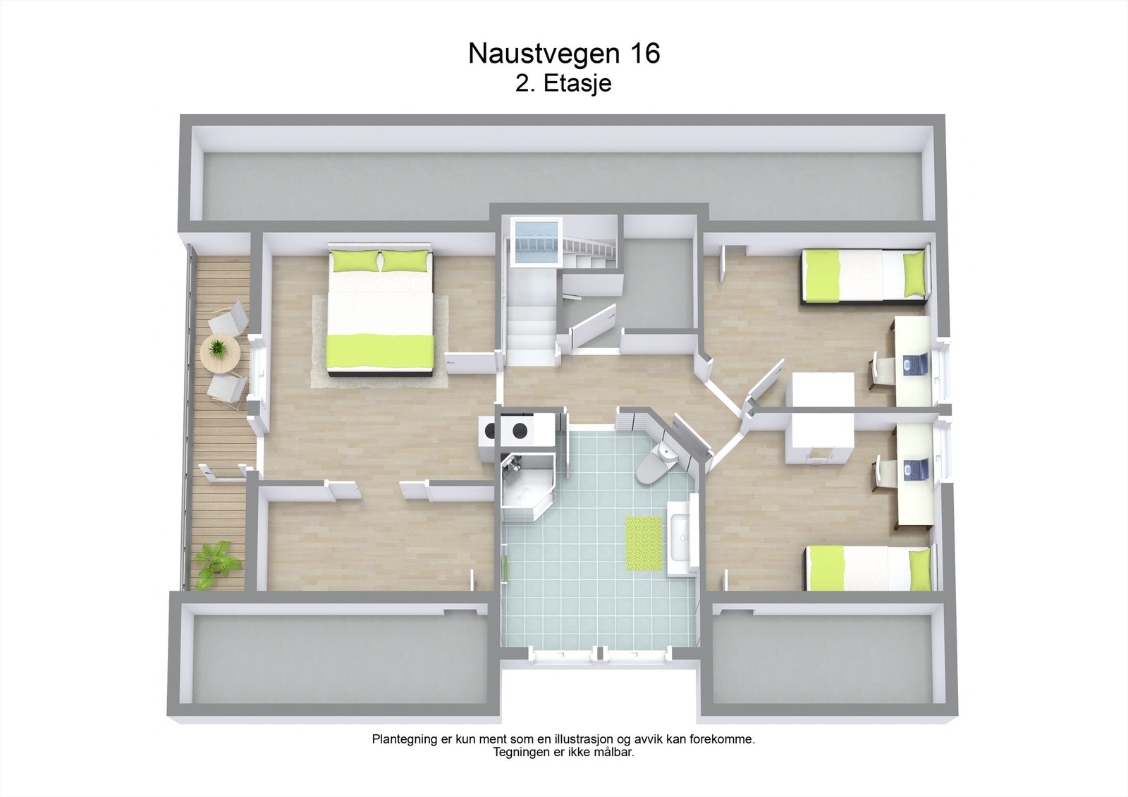 3 D planløsning loftsetasje Galleribilde