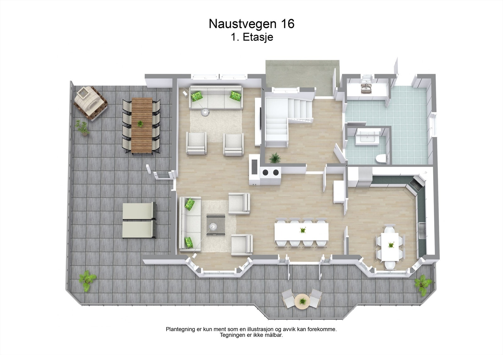 3 D planløsning hovedetasje Galleribilde