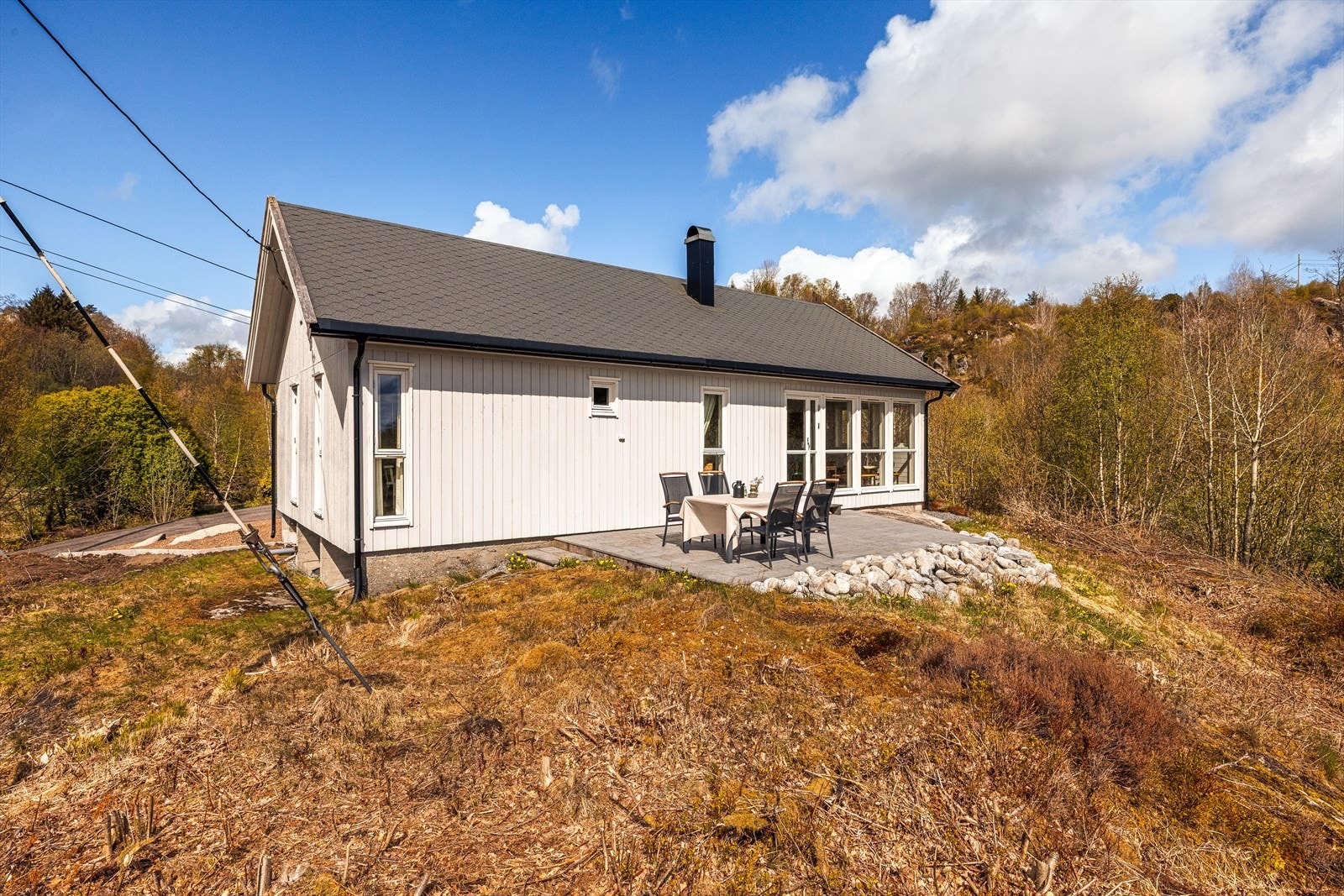 Tomten består for det meste av naturtomt og ligger fint, avskjermet i omgivelsene. Galleribilde