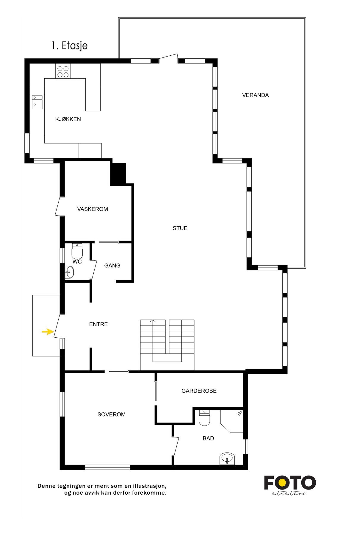 Plantegning 1. etasje Galleribilde