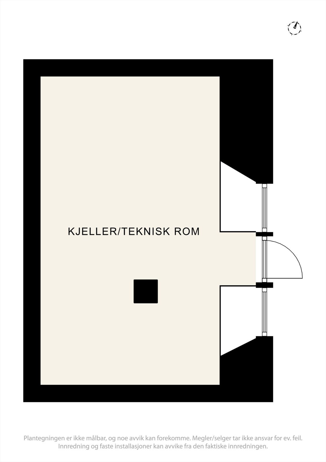 Kjeller/teknisk rom under kjøkkendelen med ekstra lagringsplass. Galleribilde