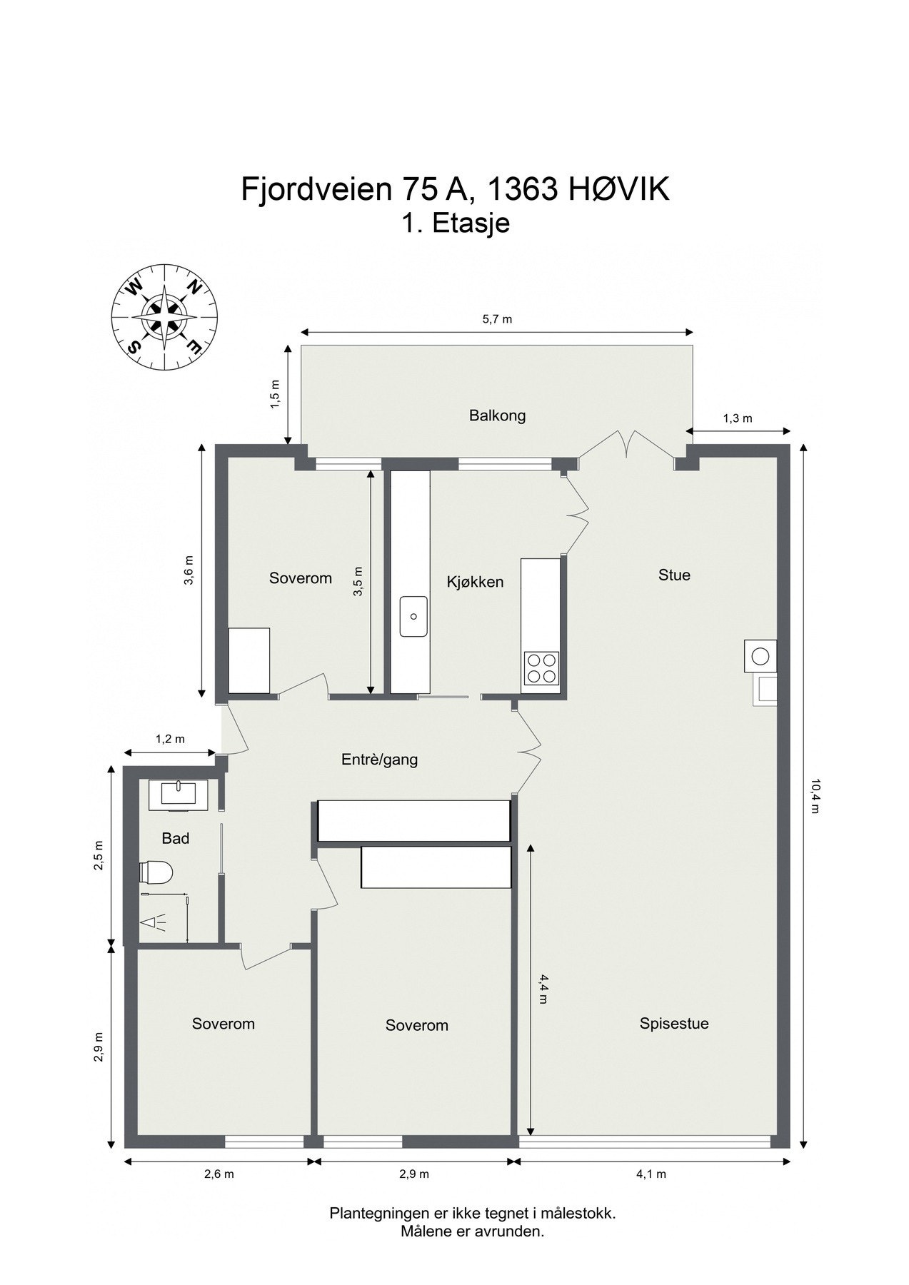 Plantegning - Fjordveien 75 A Galleribilde