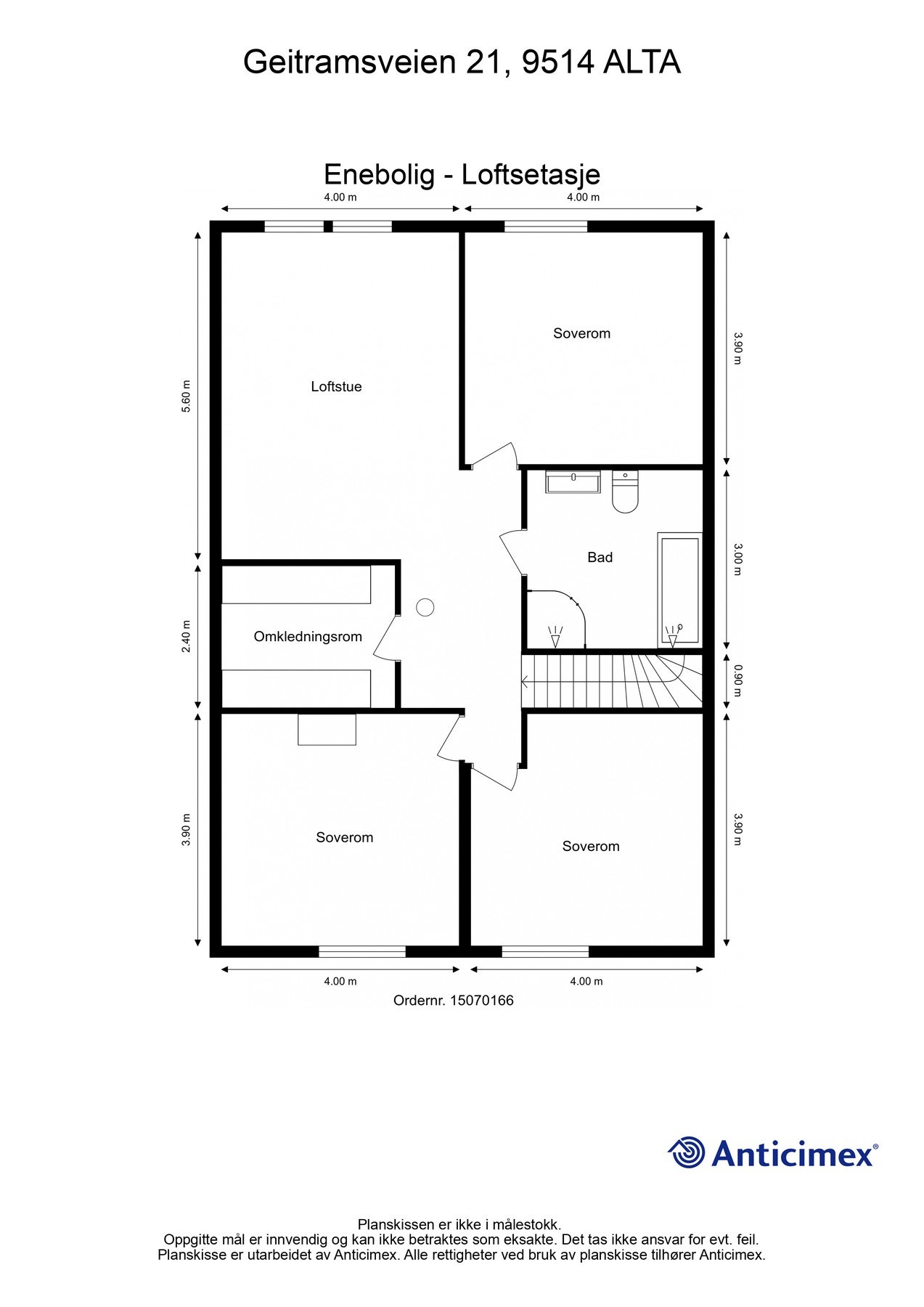 Plantegning loftsetasje. Galleribilde