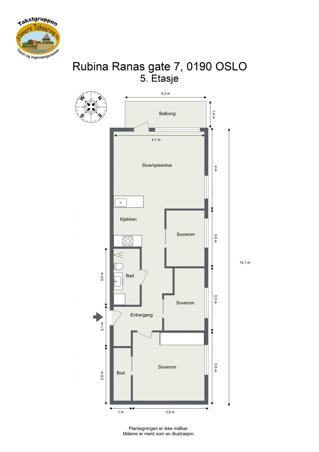 Oppmålt planløsnining Galleribilde