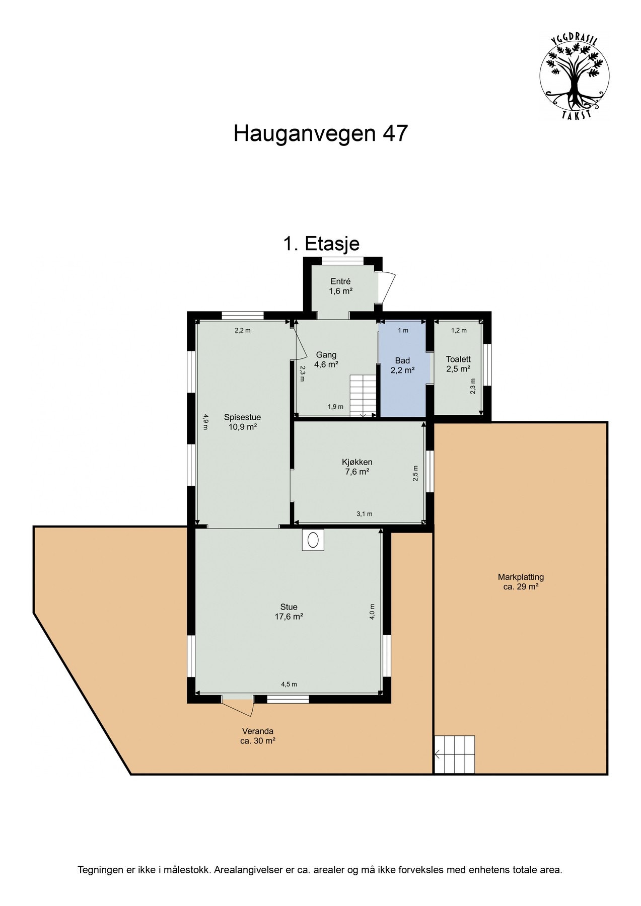 Planskisse 1. etasje. Galleribilde