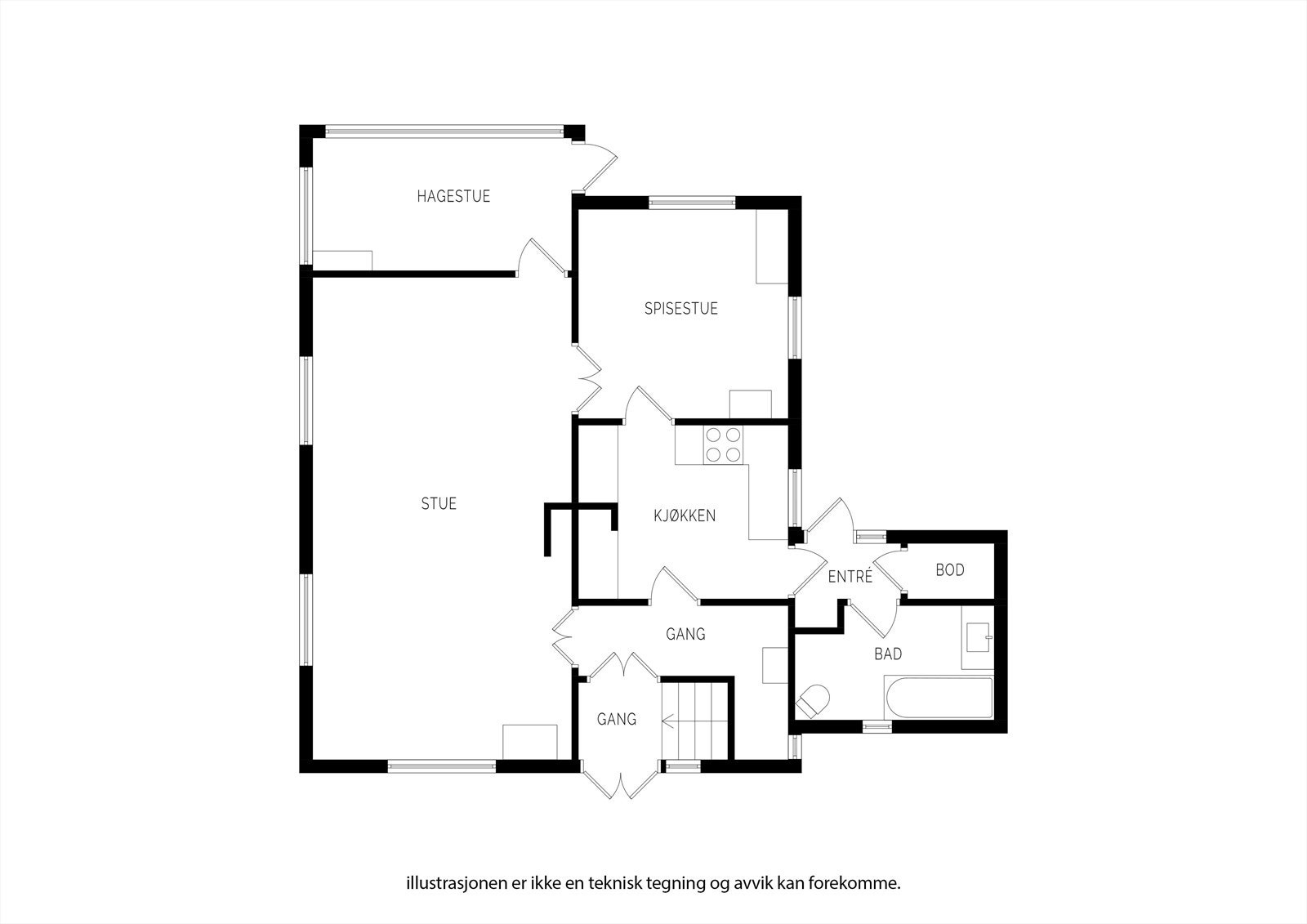 Plantegning 1.etasje Galleribilde