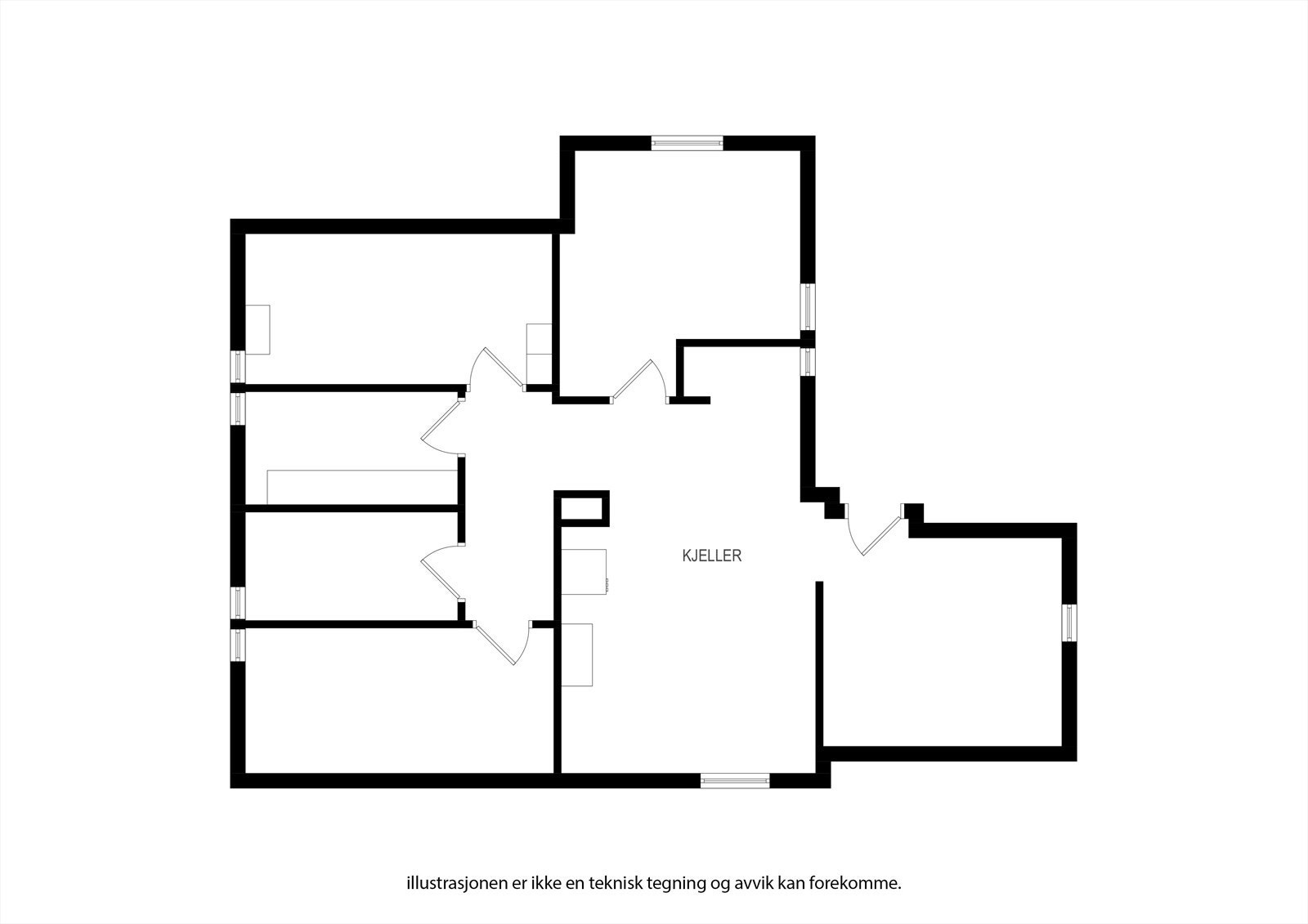 Plantegning kjelleretasje Galleribilde
