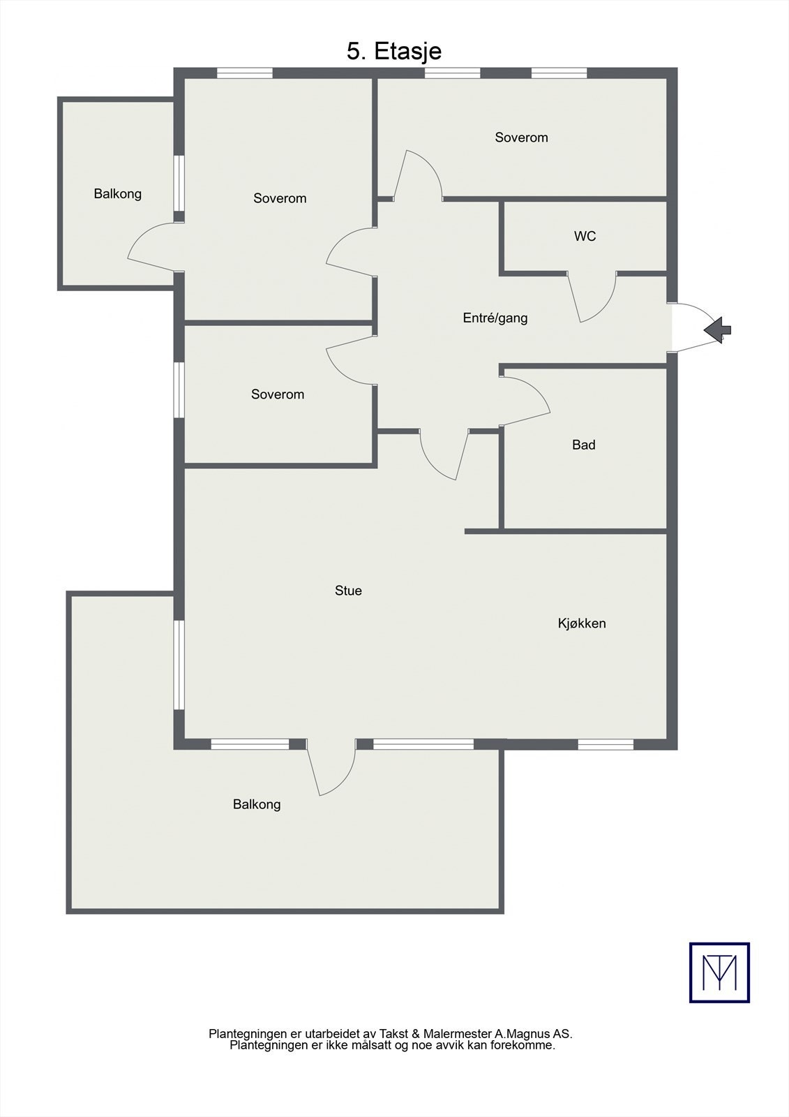 Plantegning Gladbakkgutua 18 D, 2070 RÃ?HOLT - 2D - 5. Etasje - 25.02.2026.jpg Galleribilde