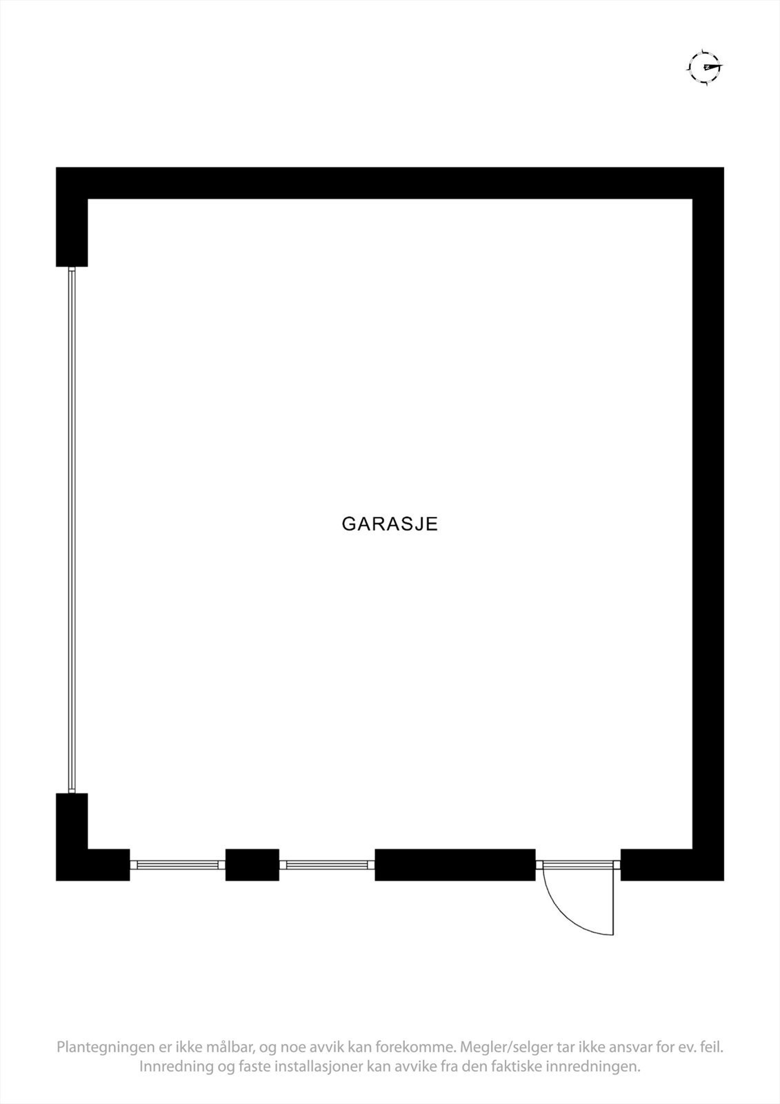 Dobbelgarasje på 35 m², elbil-lader fra 2018. Galleribilde