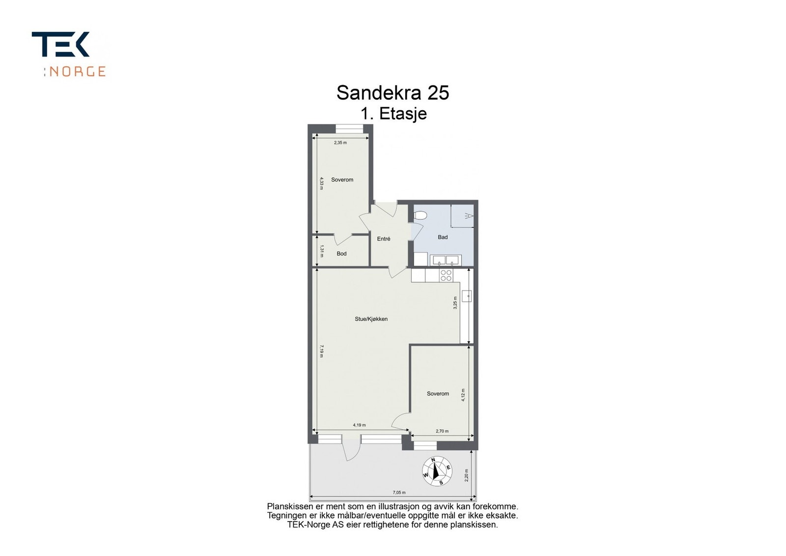 Planløsning Sandekra 25, 1. etasje Galleribilde