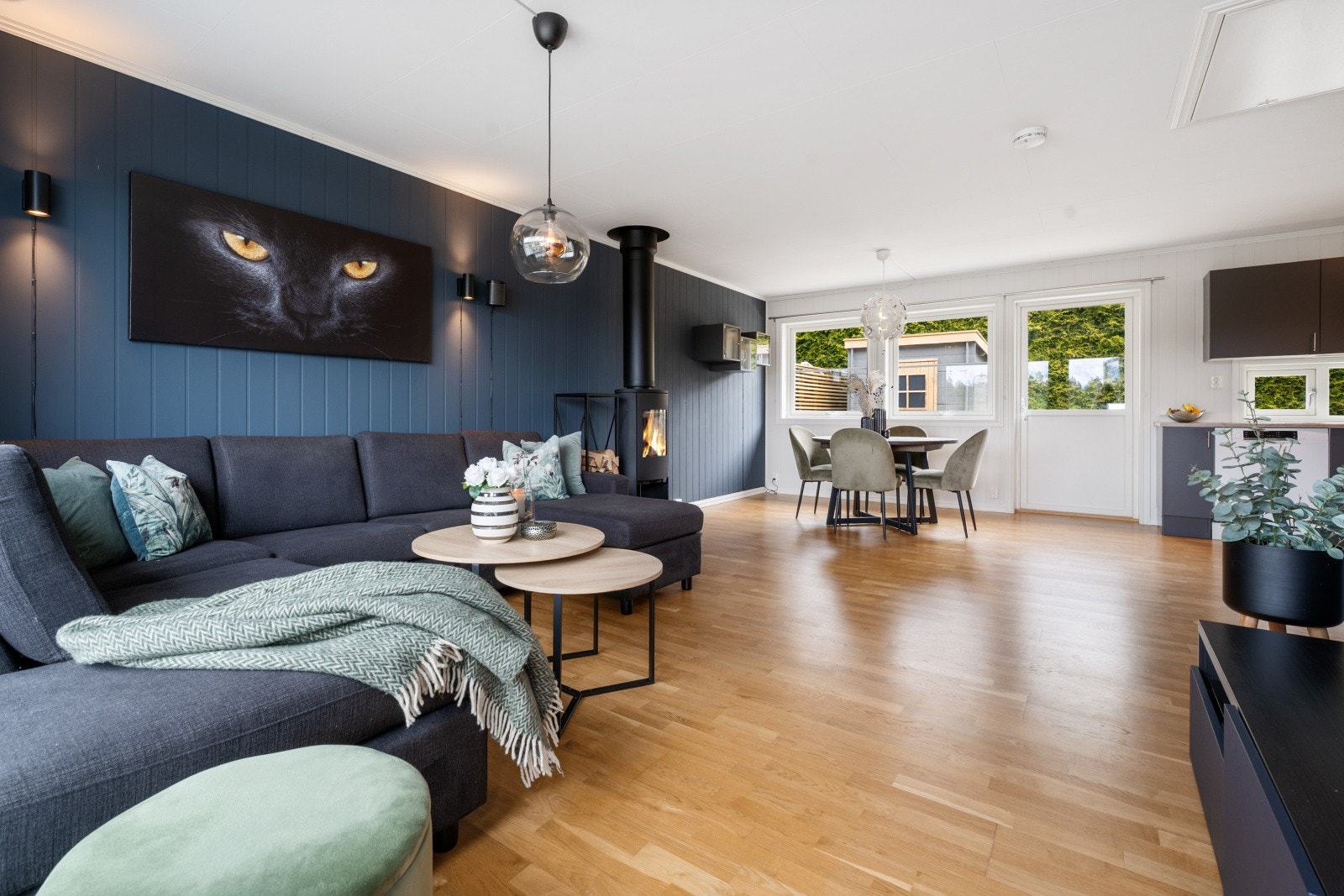 God plass til en sofagruppe og tv-møblement. Galleribilde