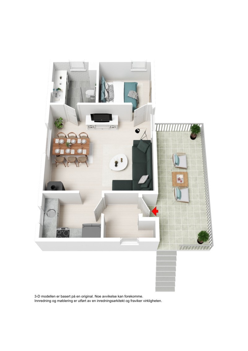 3D plantegning Galleribilde