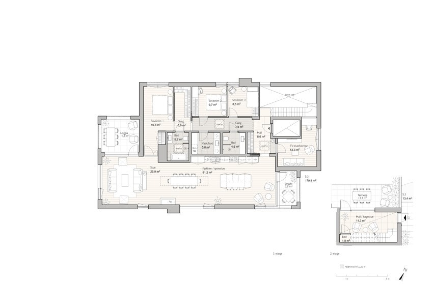 Plantegning hovedetasje Galleribilde