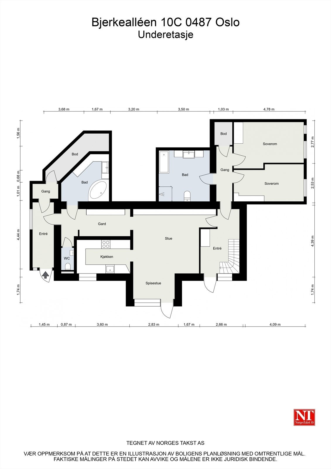 Plantegning underetasjen. Galleribilde