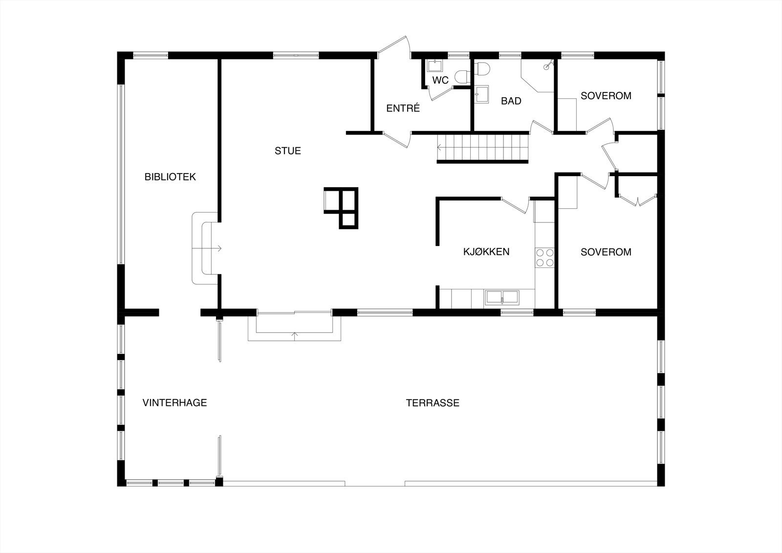 Planskisse 1. etasje Galleribilde