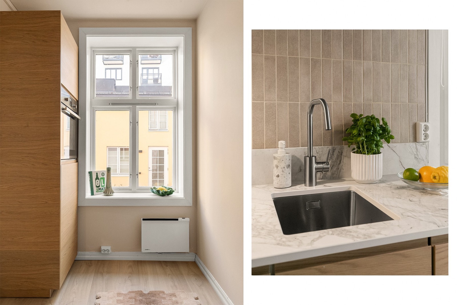 Leiligheten har en gjennomgående planløsnining. Galleribilde