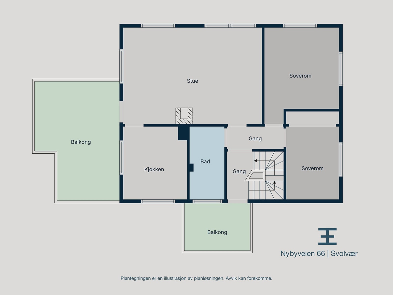 Plantegning 2. etasje Galleribilde