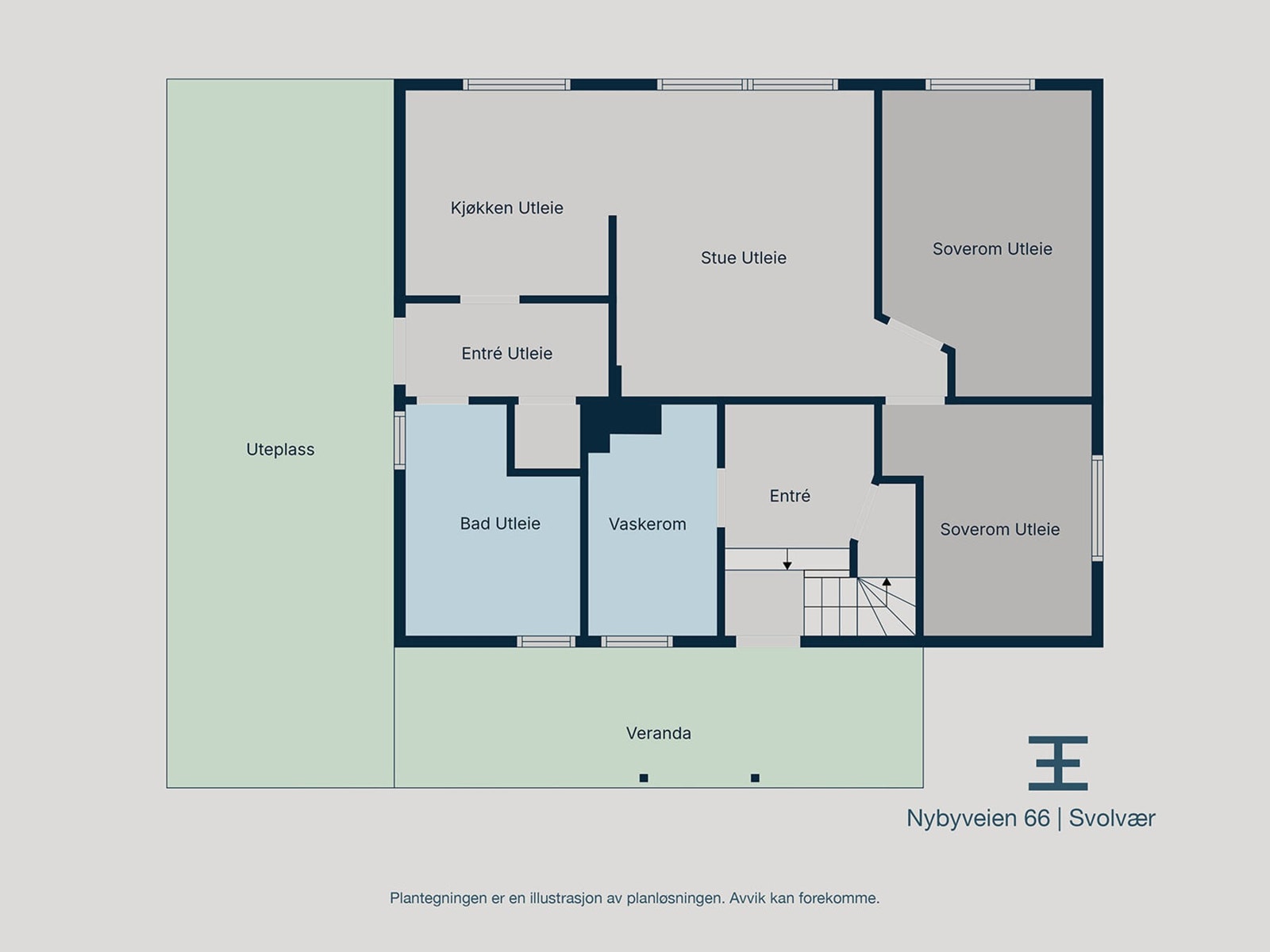 Plantegning 1. etasje Galleribilde