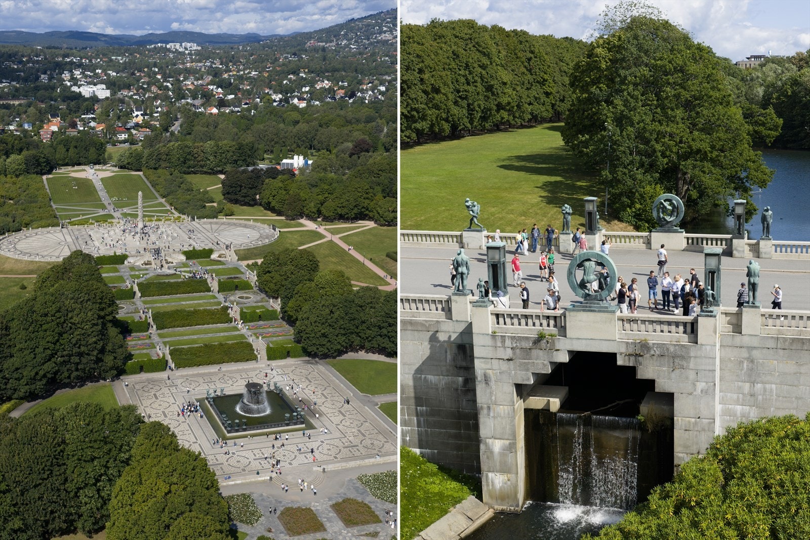 Frognerparken ligger like over gaten, med sine fantastiske turstier og skulpturer. Galleribilde