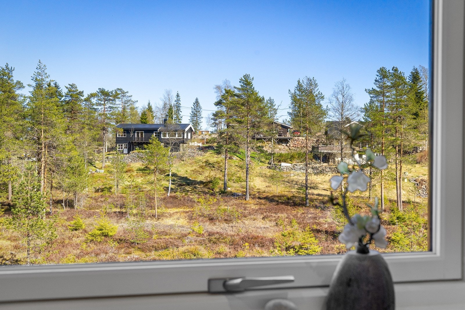 Utsikt fra et av vinduene mot det naturskjønne nærområdet. Galleribilde