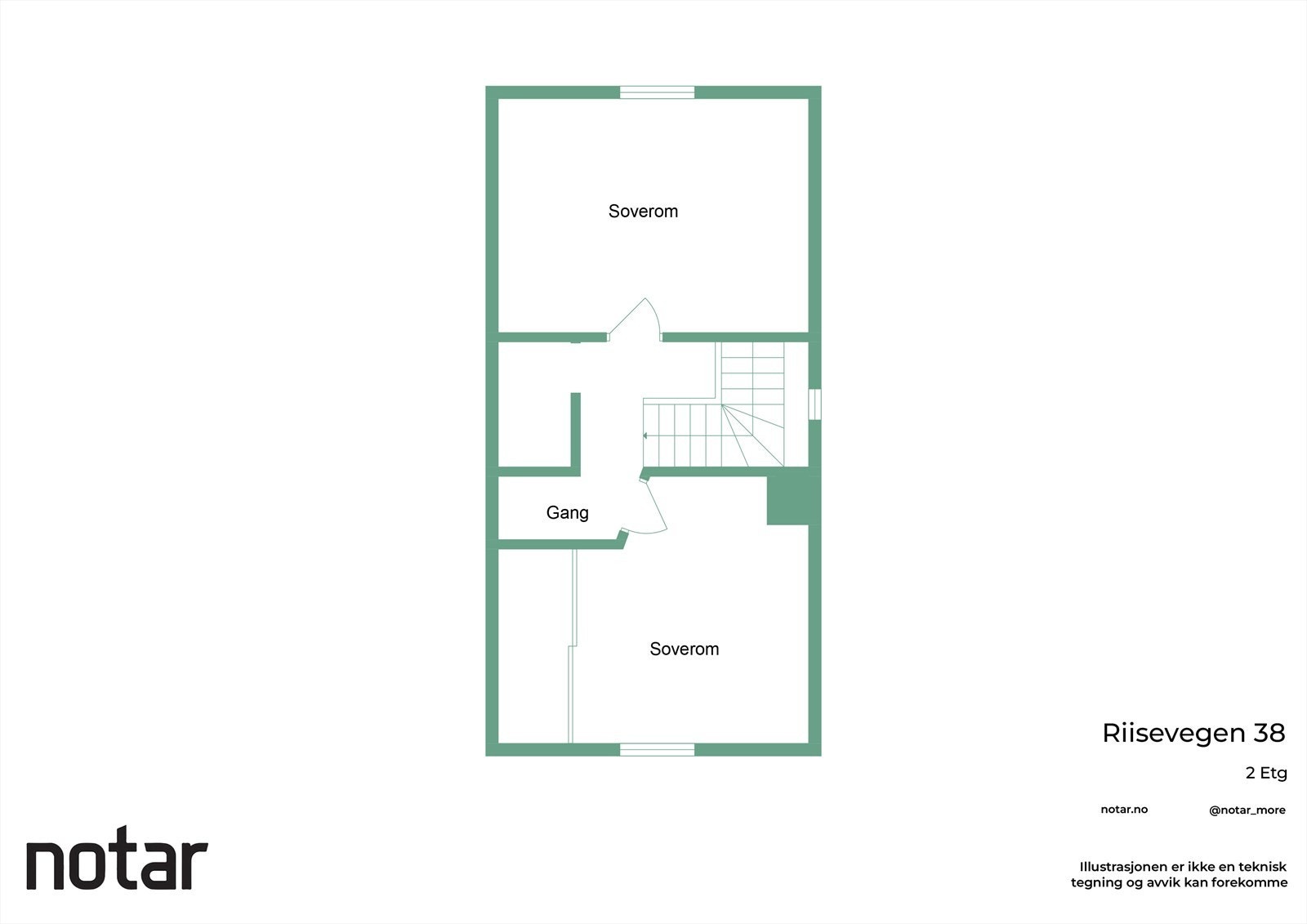 Plantegning loft - Riisevegen 38 Galleribilde