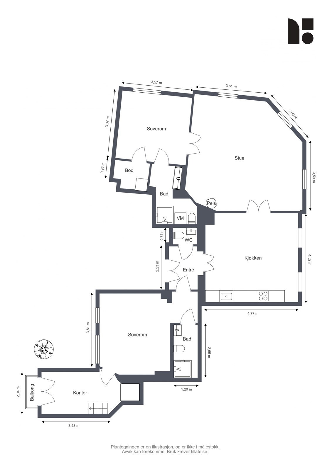 Alternativ plantegning Galleribilde