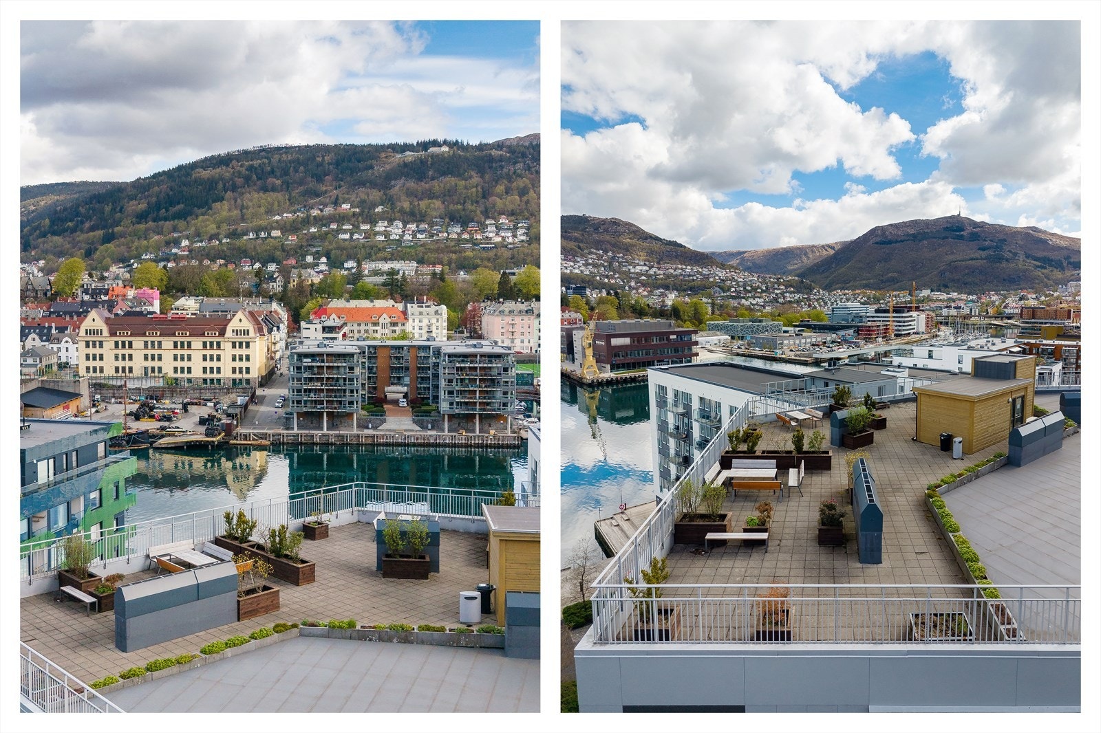 Sameiet har en flott felles takterrasse med flere sittegrupper og beplantning. Et hyggelig uteområde som kan benyttes på solrike dager. Galleribilde