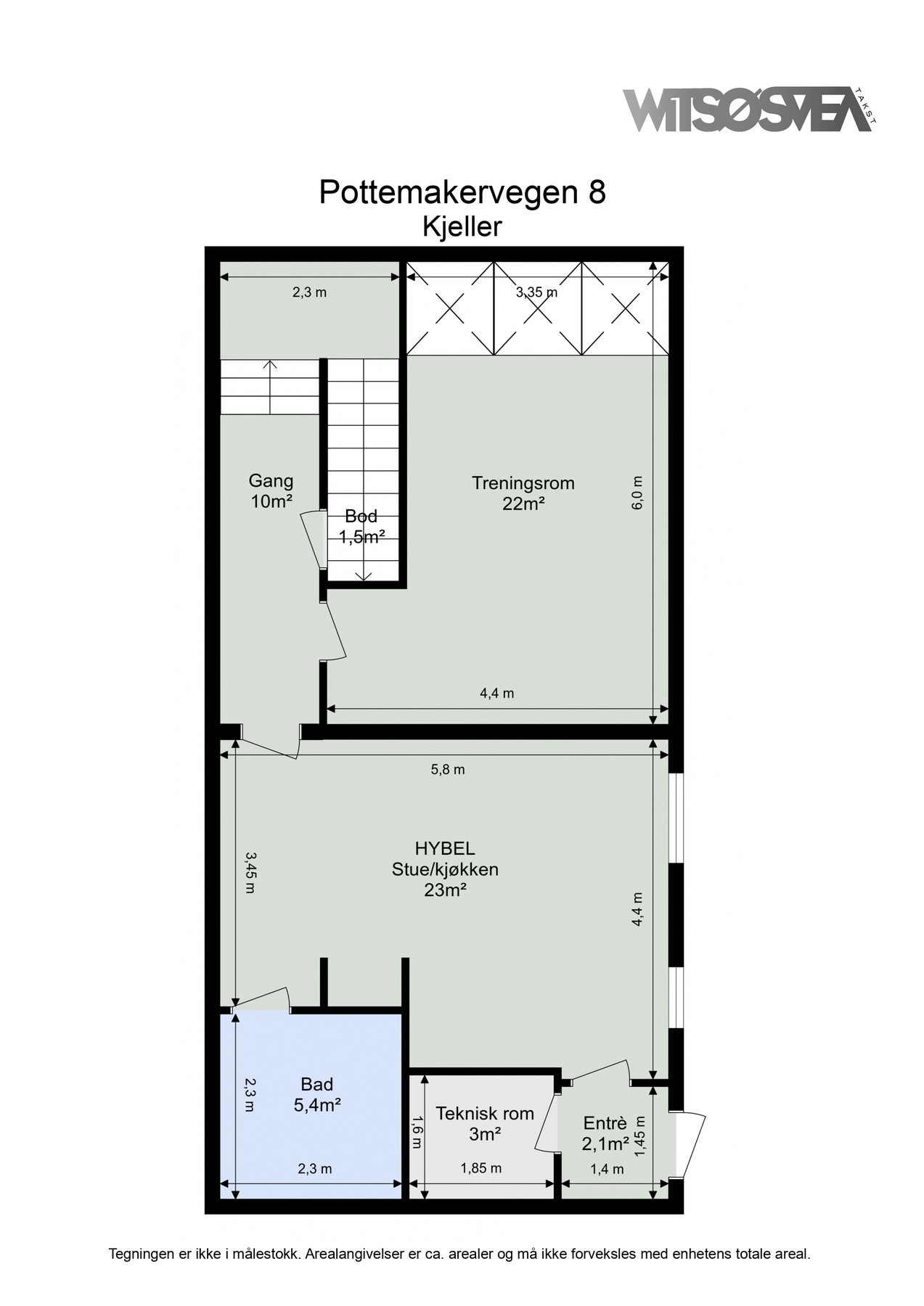 Planskisse kjeller Galleribilde