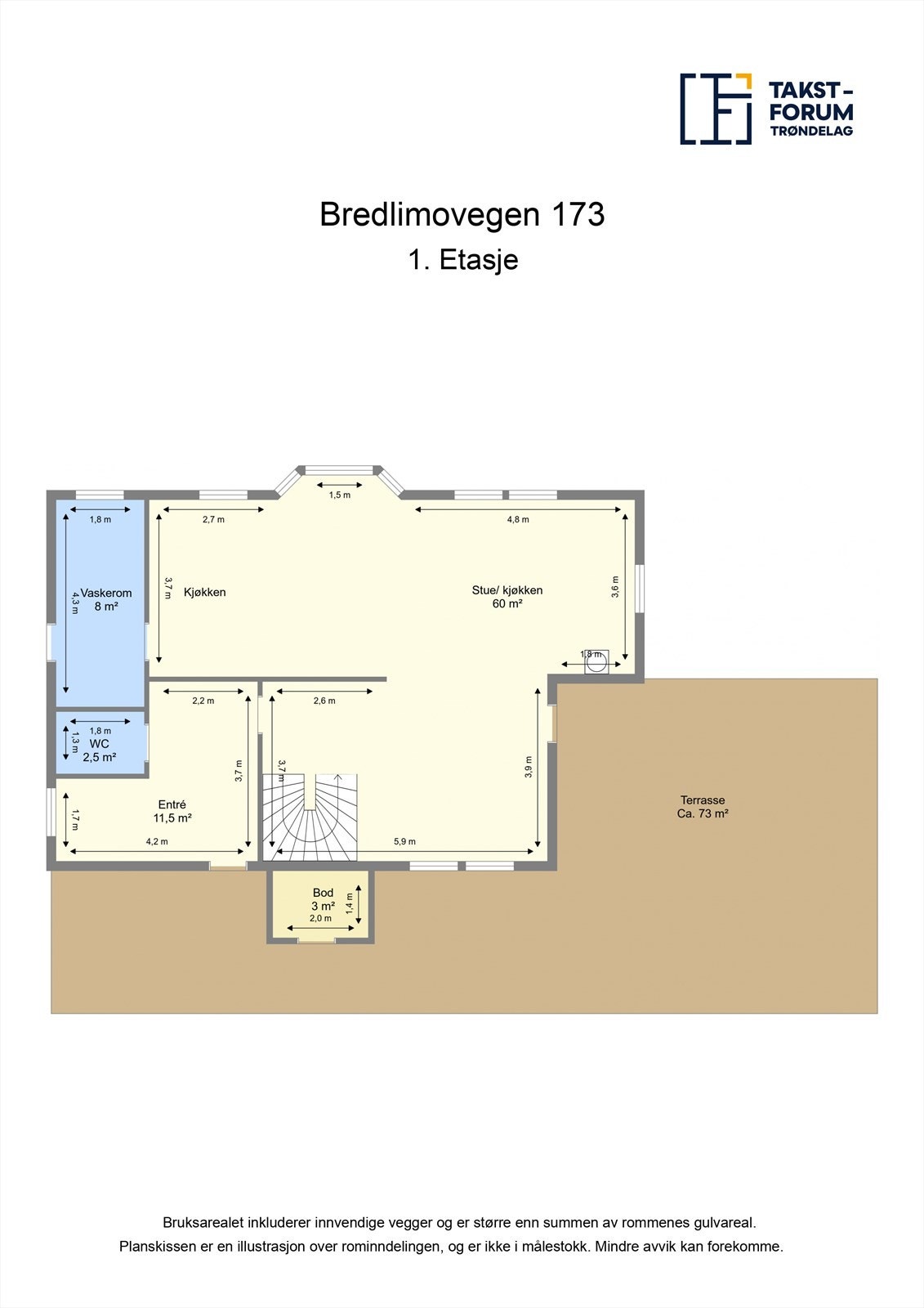 Planskisse hovedetasje. Galleribilde