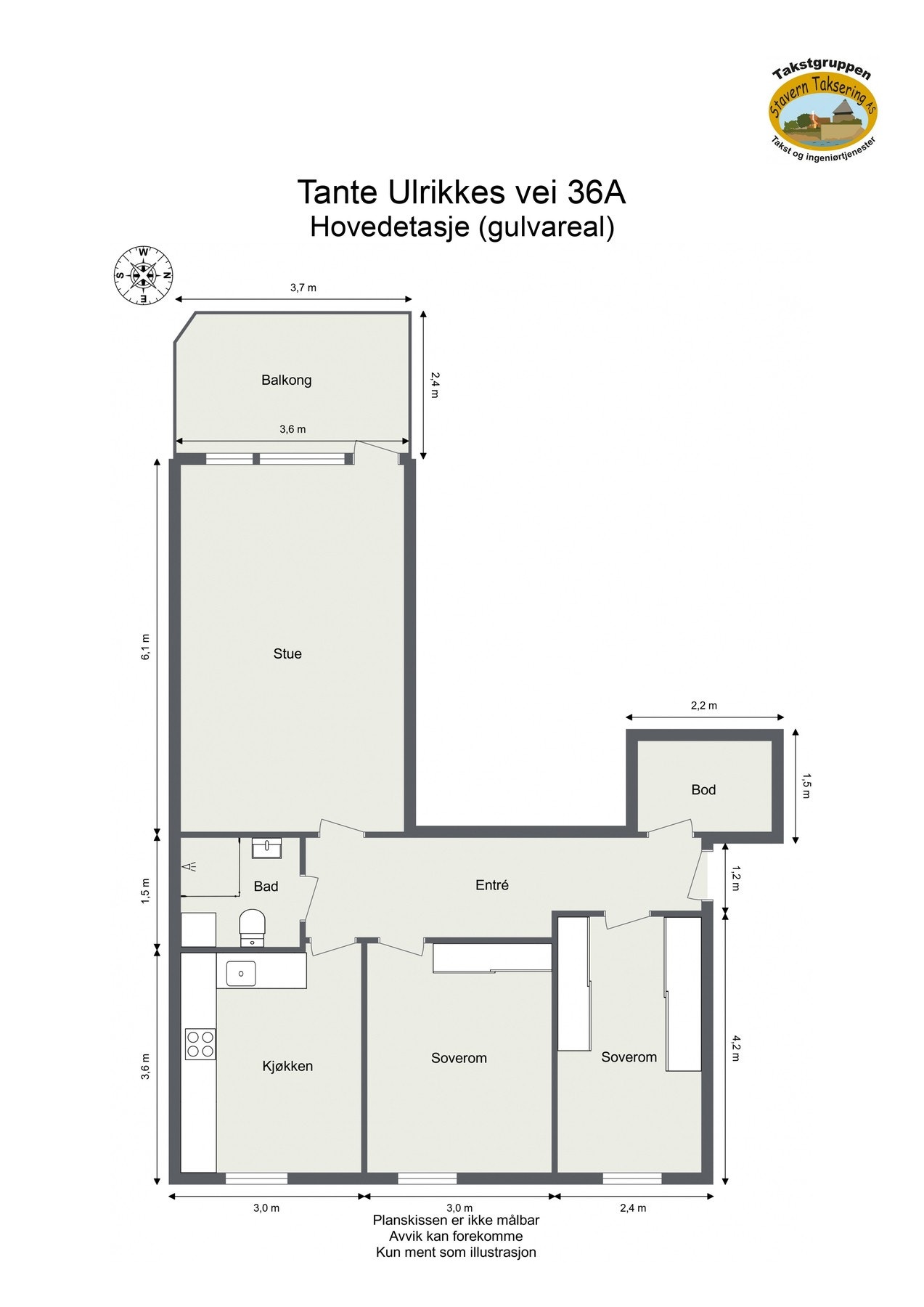 Målsatt plantegning. Galleribilde