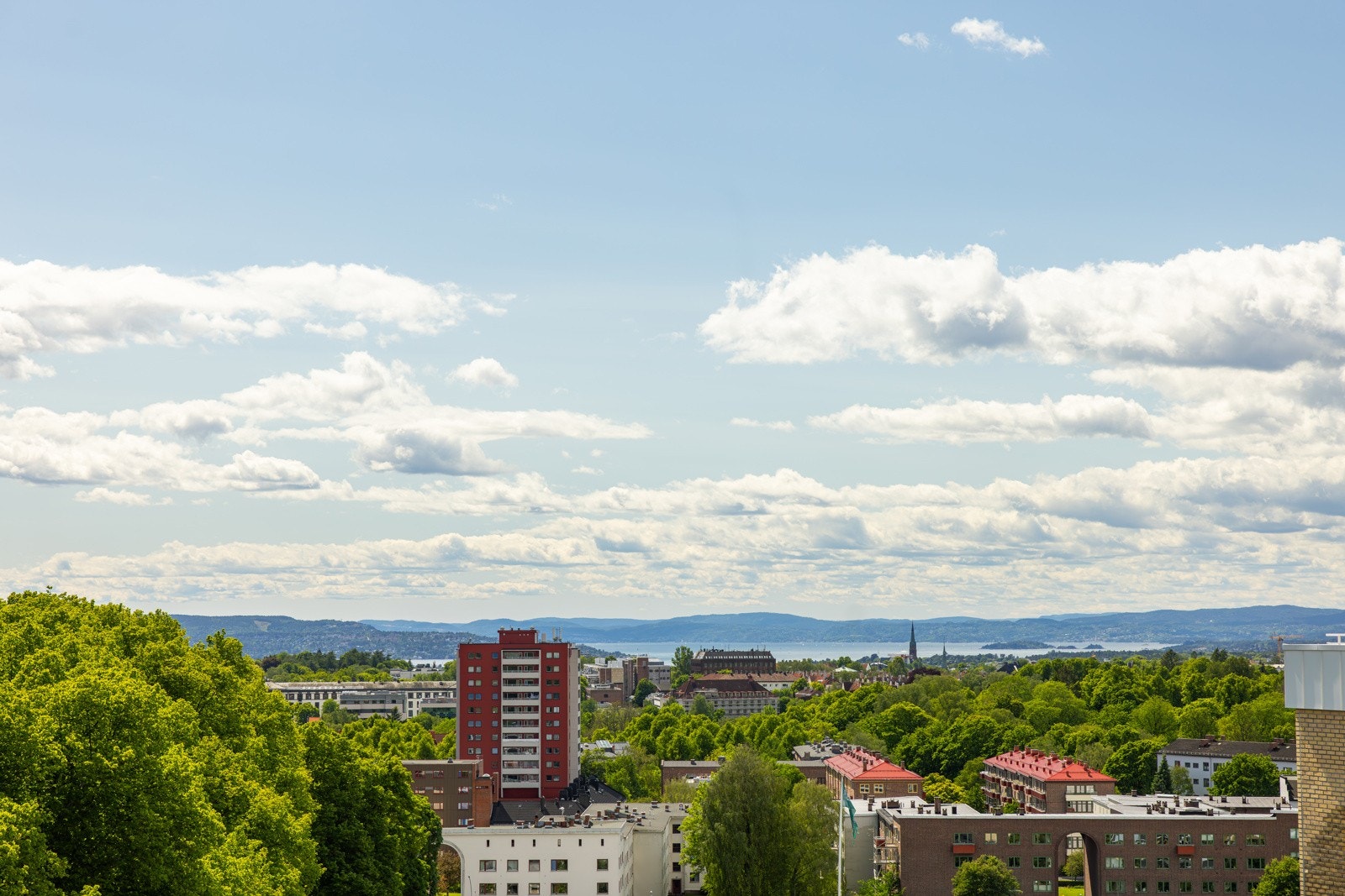 Utsikt fra felles takterrasse. Galleribilde