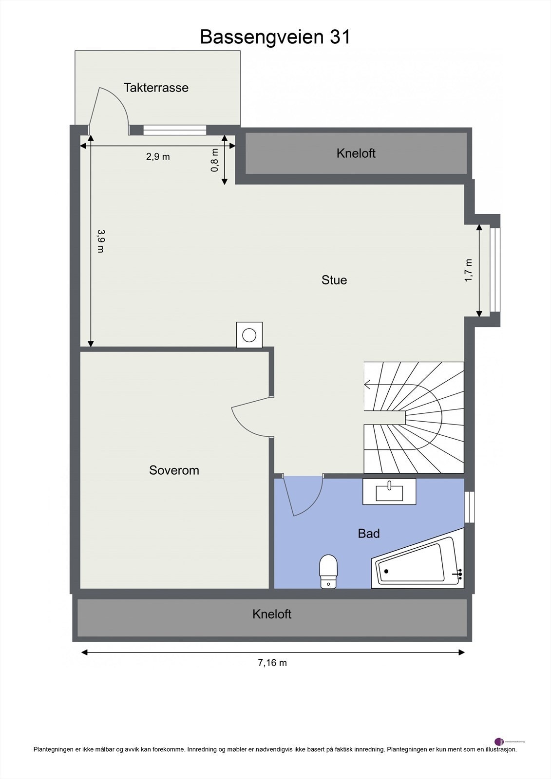 Plantegning loftsetasje Galleribilde