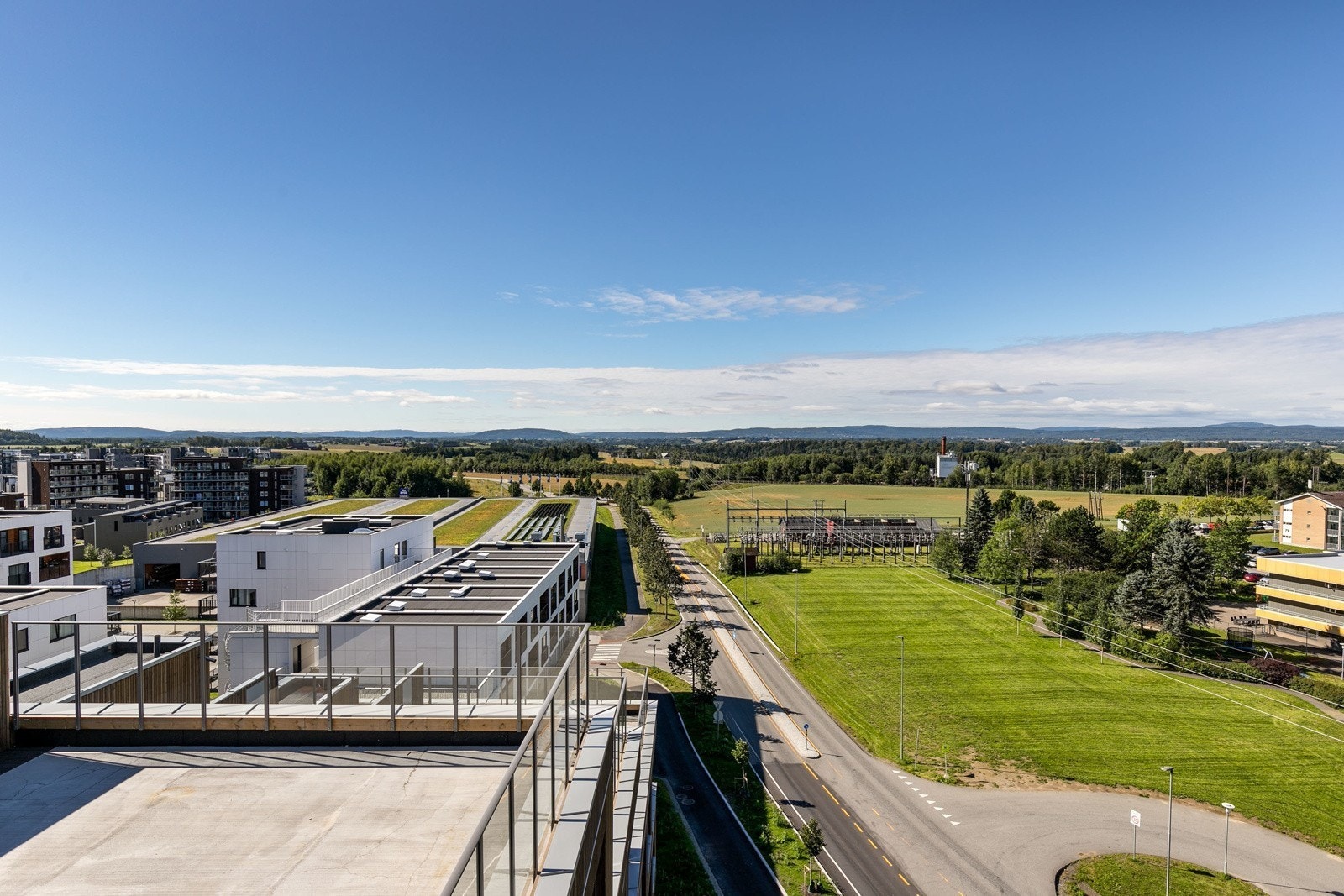 Utsikt fra felles takterrasse. Galleribilde