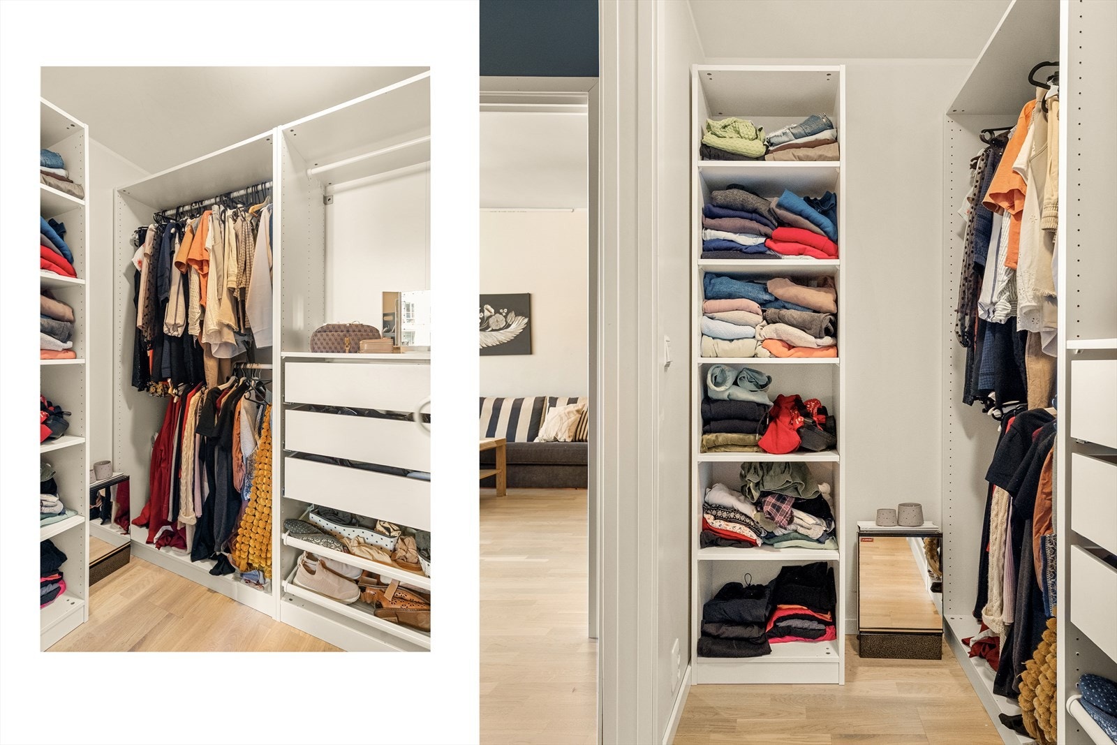 "Walk-in-closet" med direkte tilkomst fra soverommet. Galleribilde