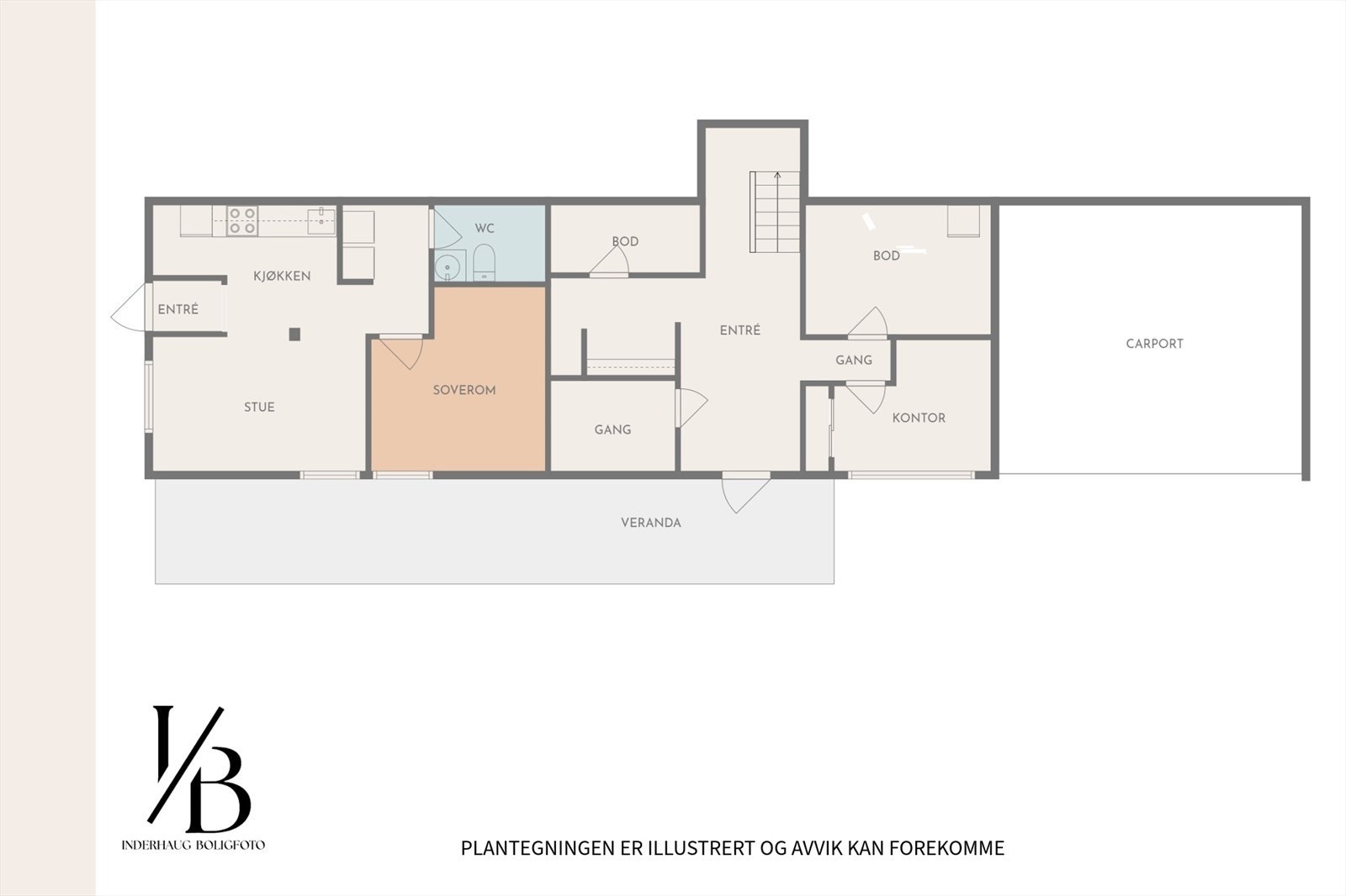 Plantegning u. etasje. Galleribilde