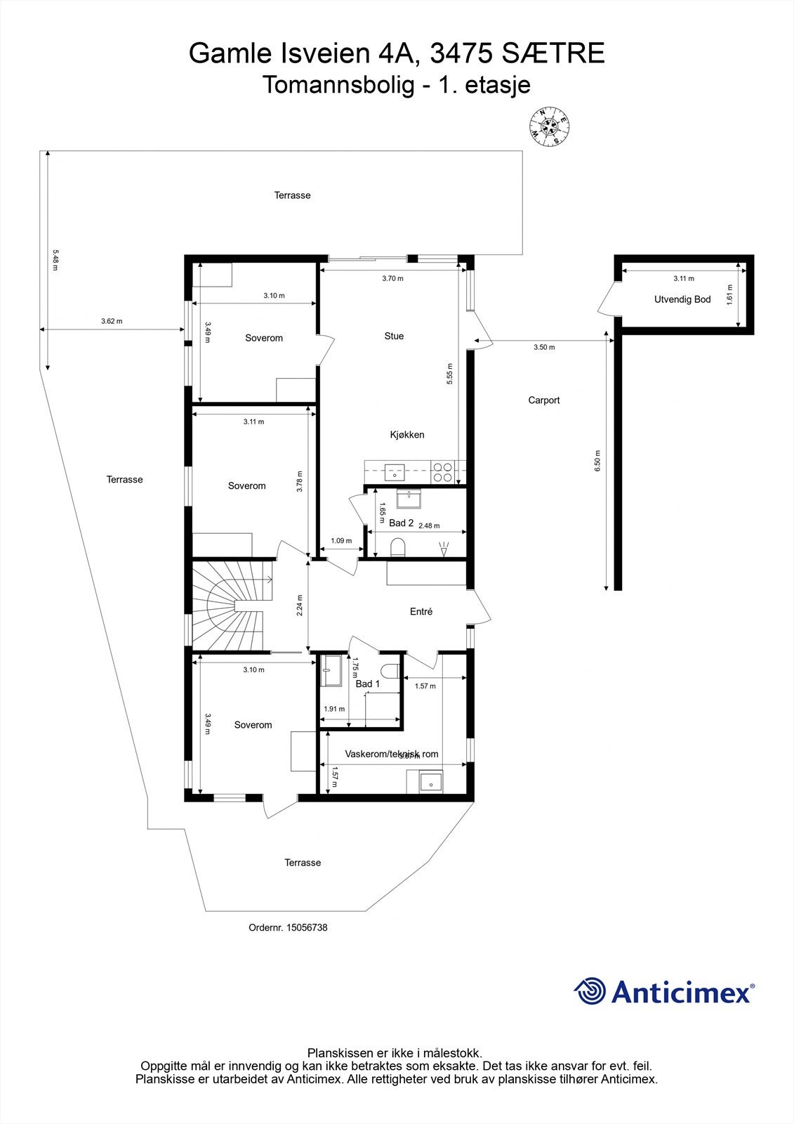 Plantegning 1.etg Galleribilde