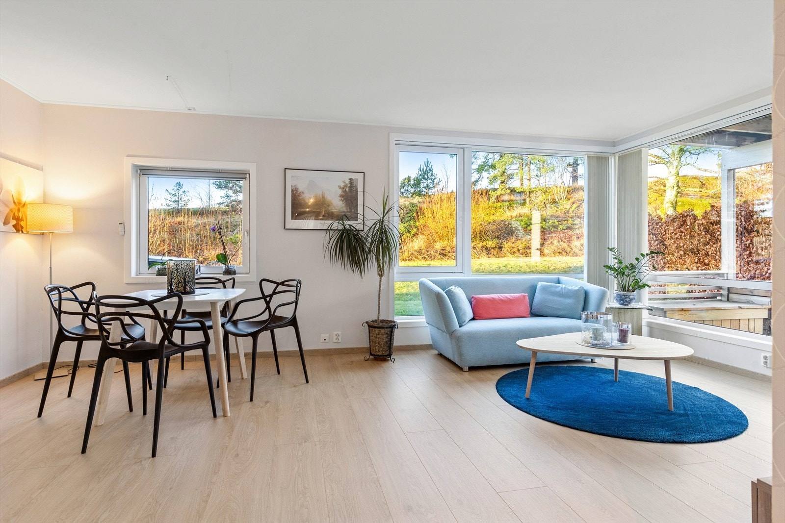 Stue og kjøkken ligger i åpen løsning. Galleribilde